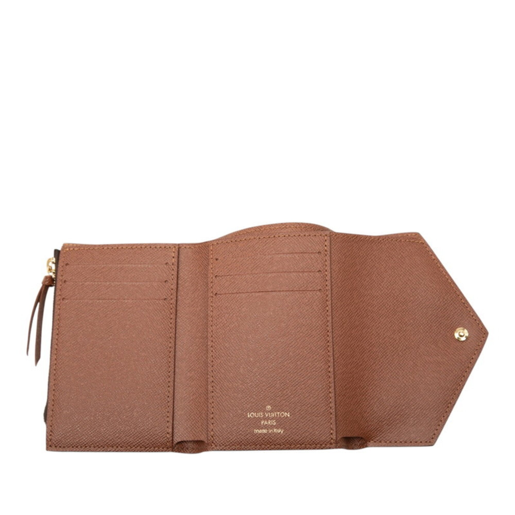 Louis Vuitton Brown Pvc Leather Wallet (Tri-Fold) (Pre-Owned)