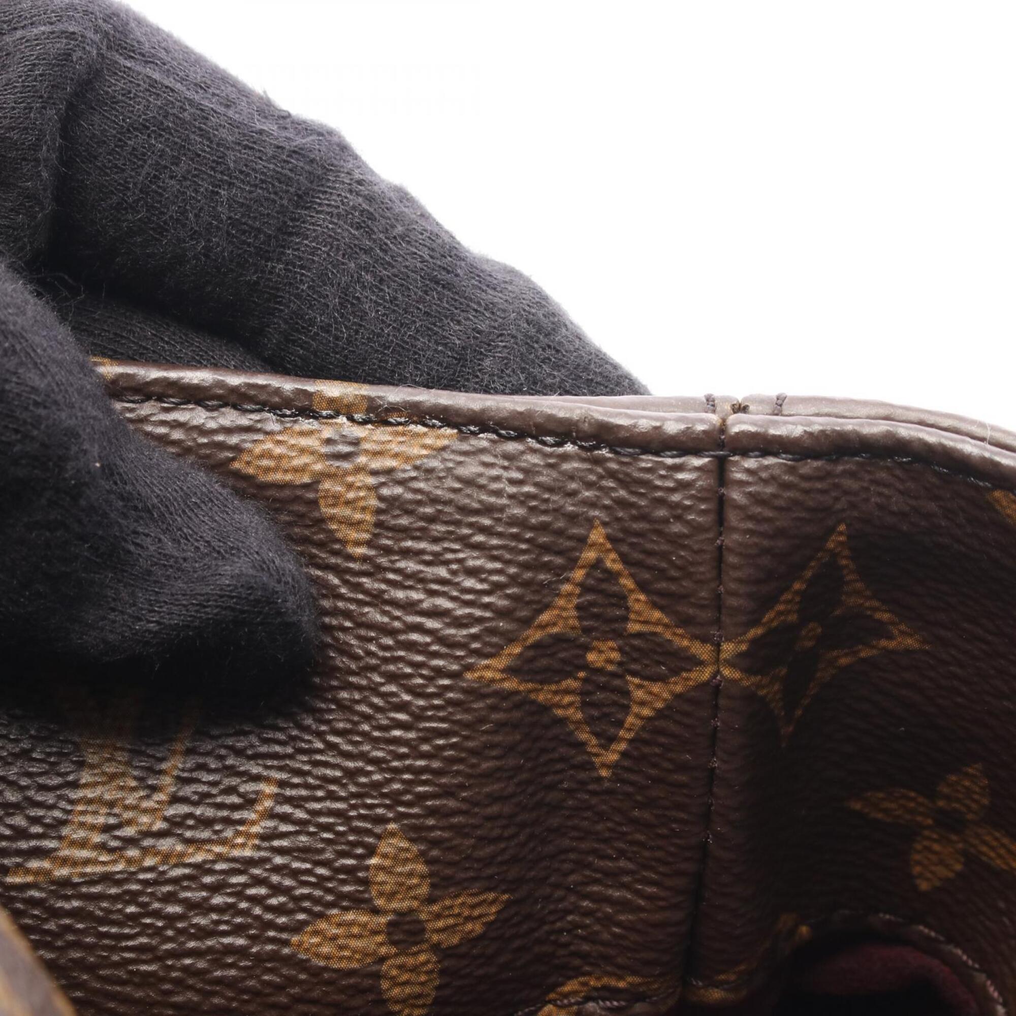 Louis Vuitton Brown Monogram Leather Handbag Shoulder Bag (Pre-Owned)