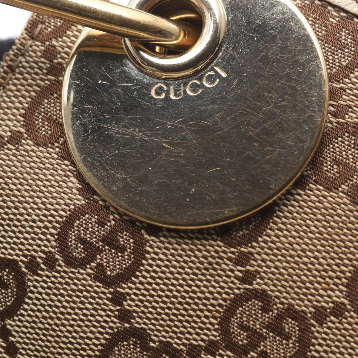 Gucci Beige Brown Gg Canvas Leather Handbag Shoulder Bag (Pre-Owned)