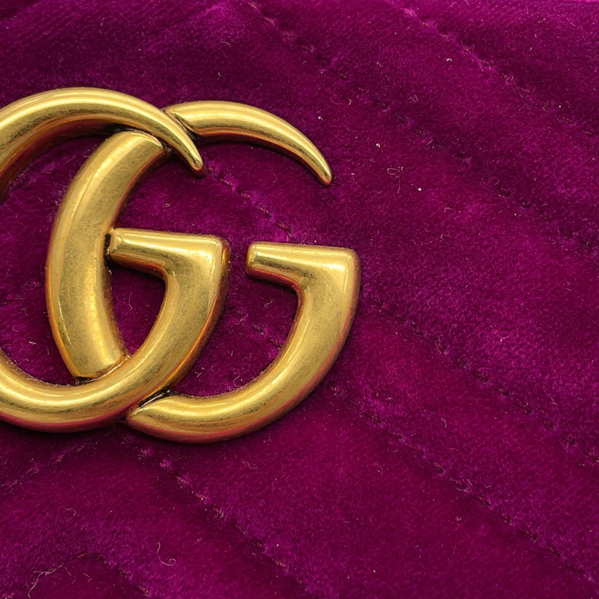Gucci Gg Marmont Purple Velvet Handbag Shoulder Bag (Pre-Owned)