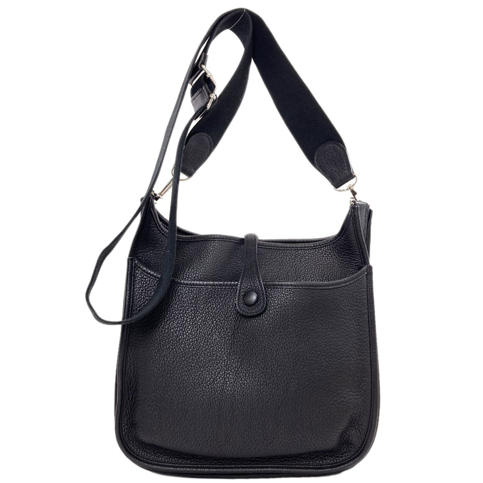 Hermes Black Taurillon Clemence Leather Shoulder Bag (Pre-Owned)
