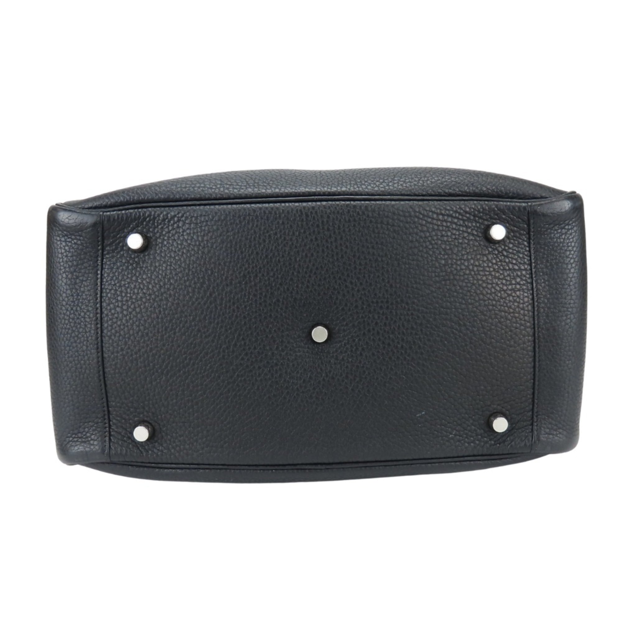 Hermes Lindy Black Taurillon Clemence Leather Handbag (Pre-Owned)
