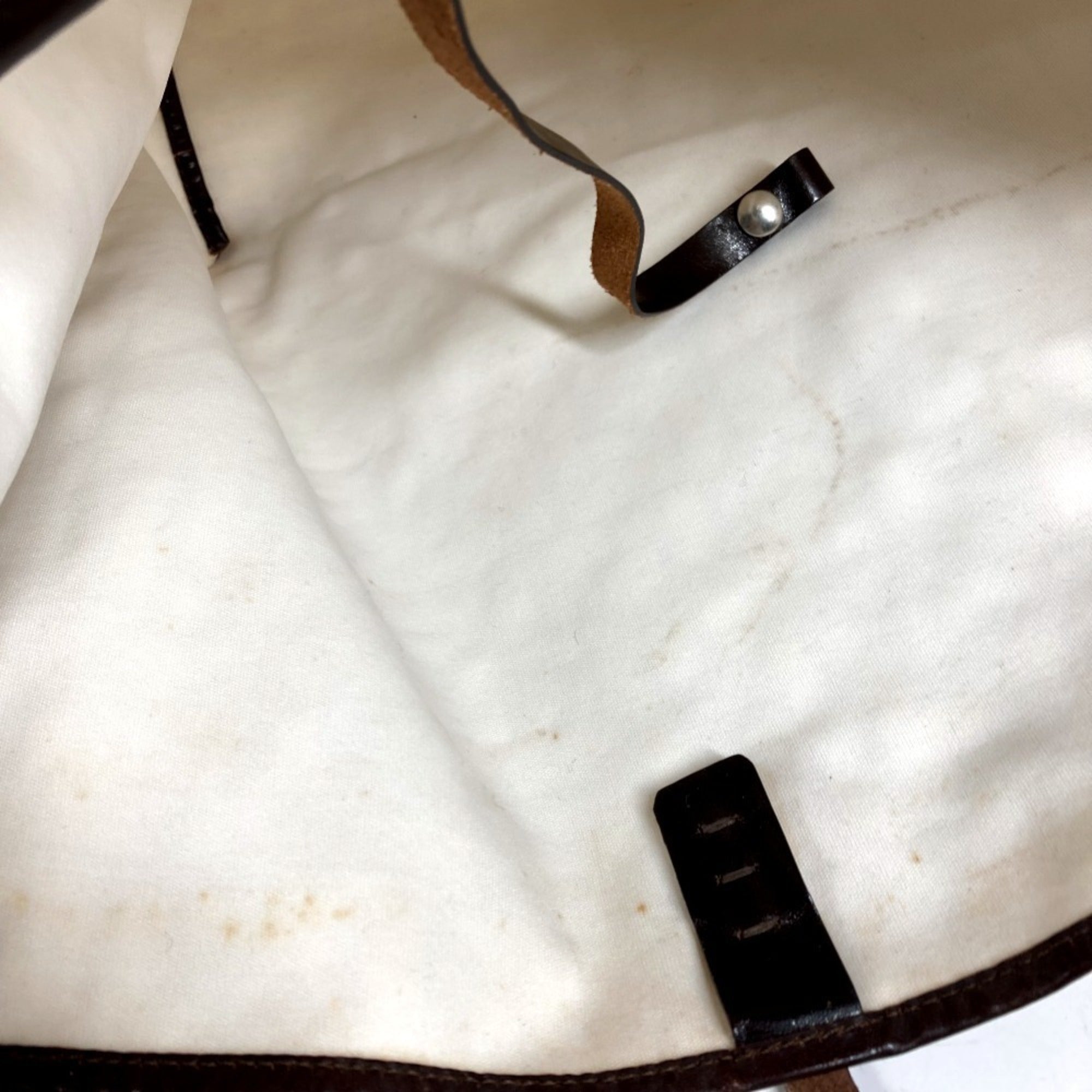 Fendi Beige Brown Yellow Canvas Leather Shoulder Bag Tote Bag (Pre-Owned)