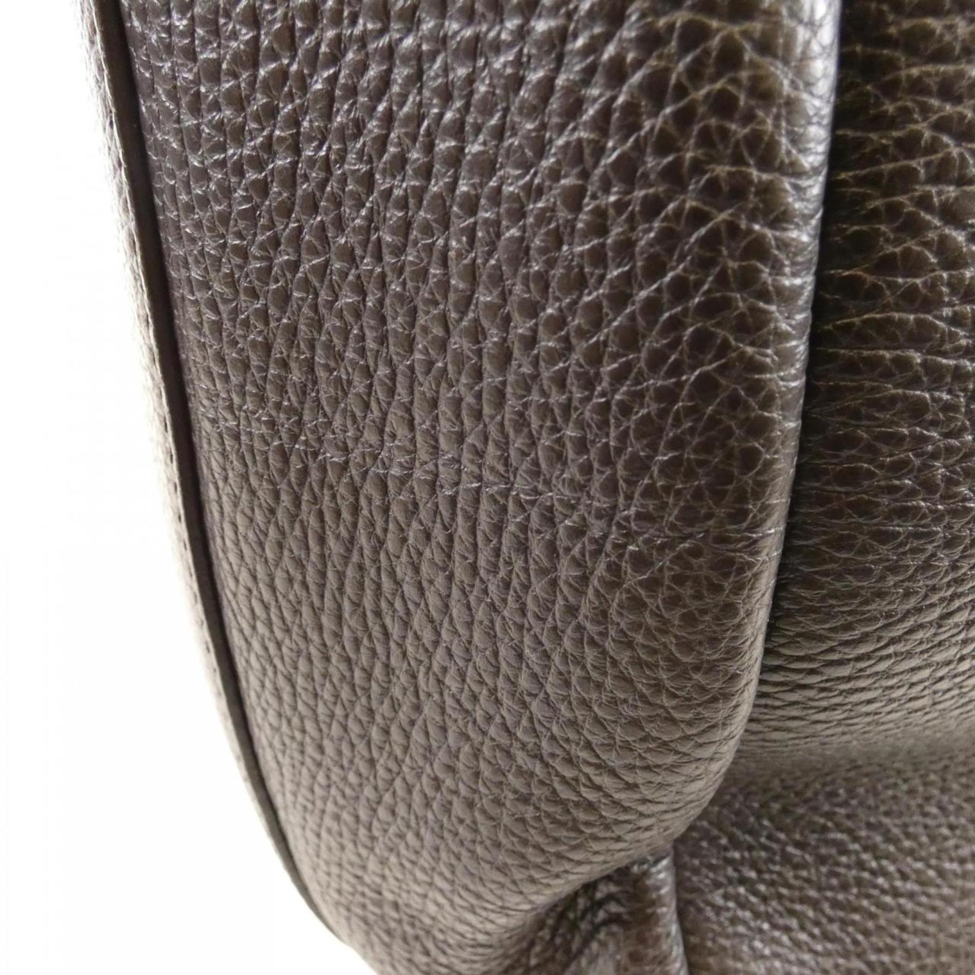 Gucci Dark Brown Leather Handbag (Pre-Owned)