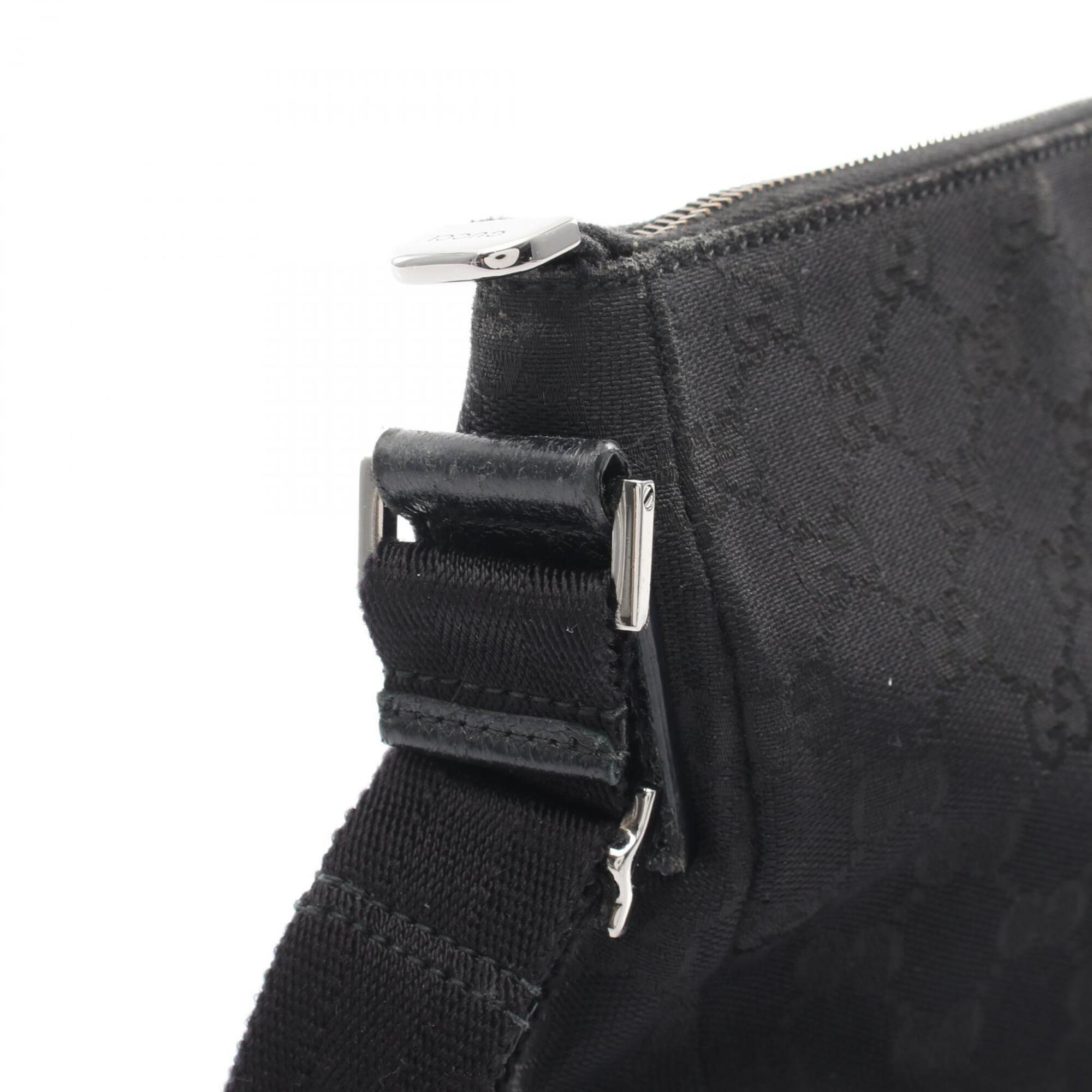 Gucci Black Canvas Leather Handbag Shoulder Bag (Pre-Owned)