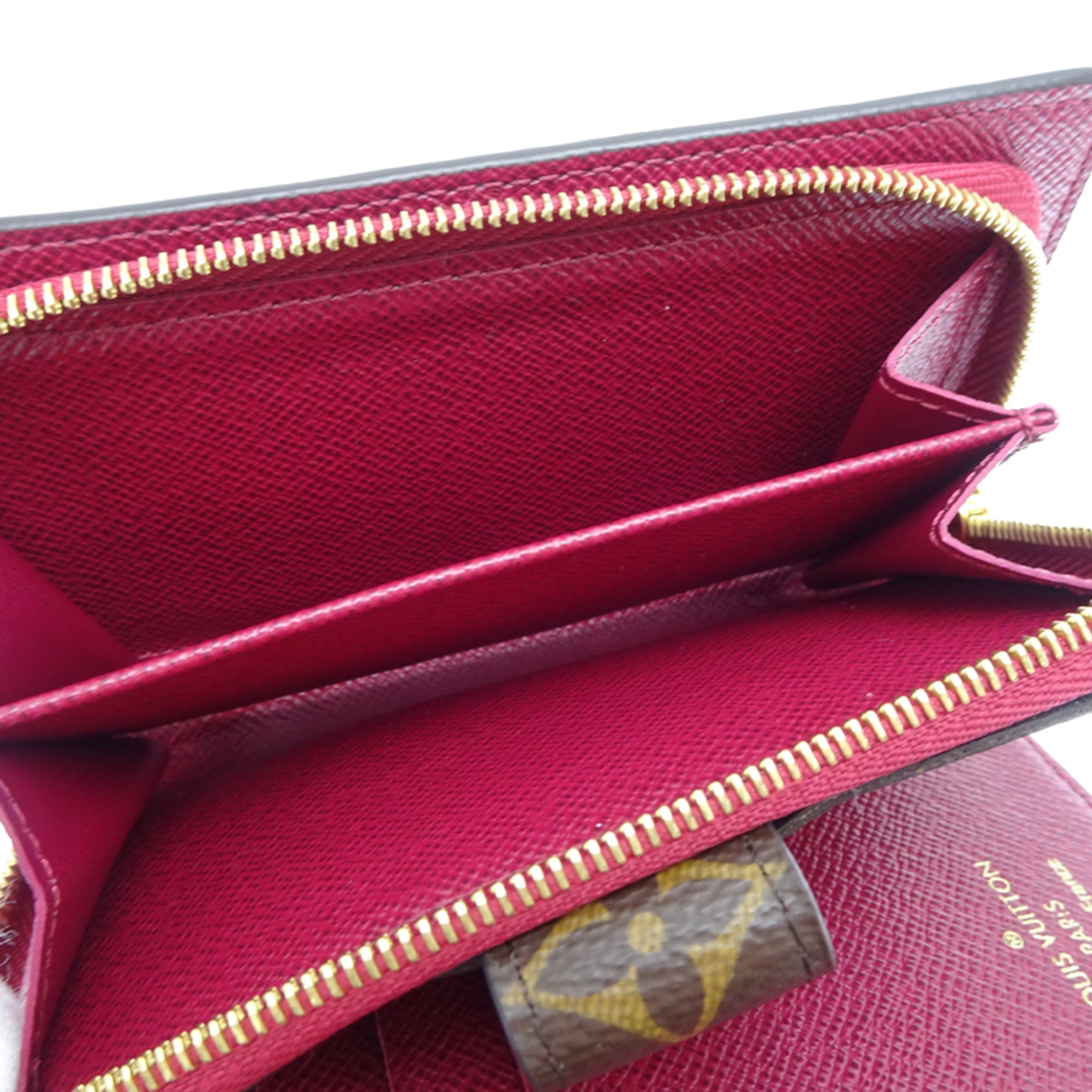 Louis Vuitton Brown Fuchsia Pink Monogram Monogram Leather Wallet (Bi-Fold) (Pre-Owned)