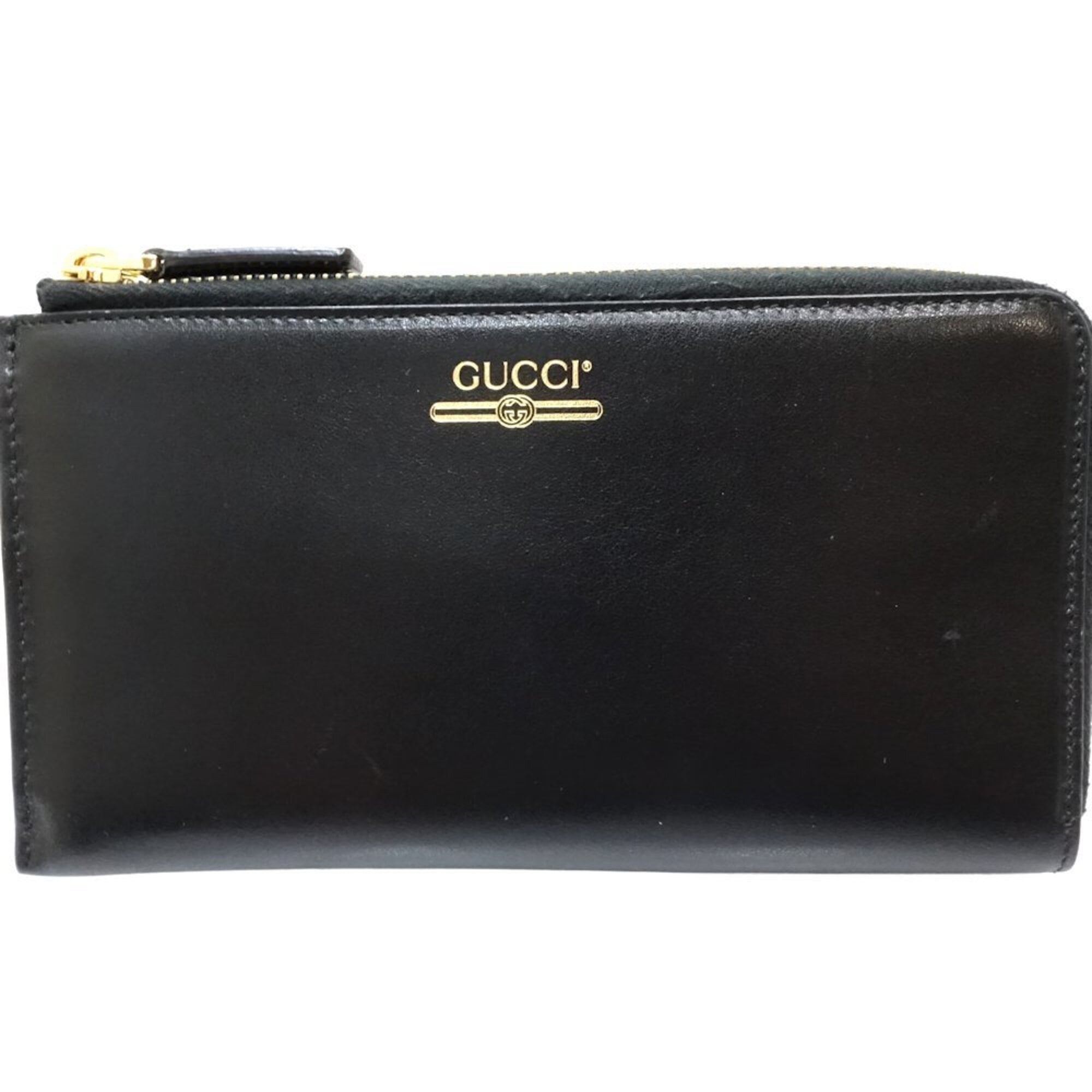 Gucci Black Leather Bill Wallet (Bi-Fold) (Pre-Owned)