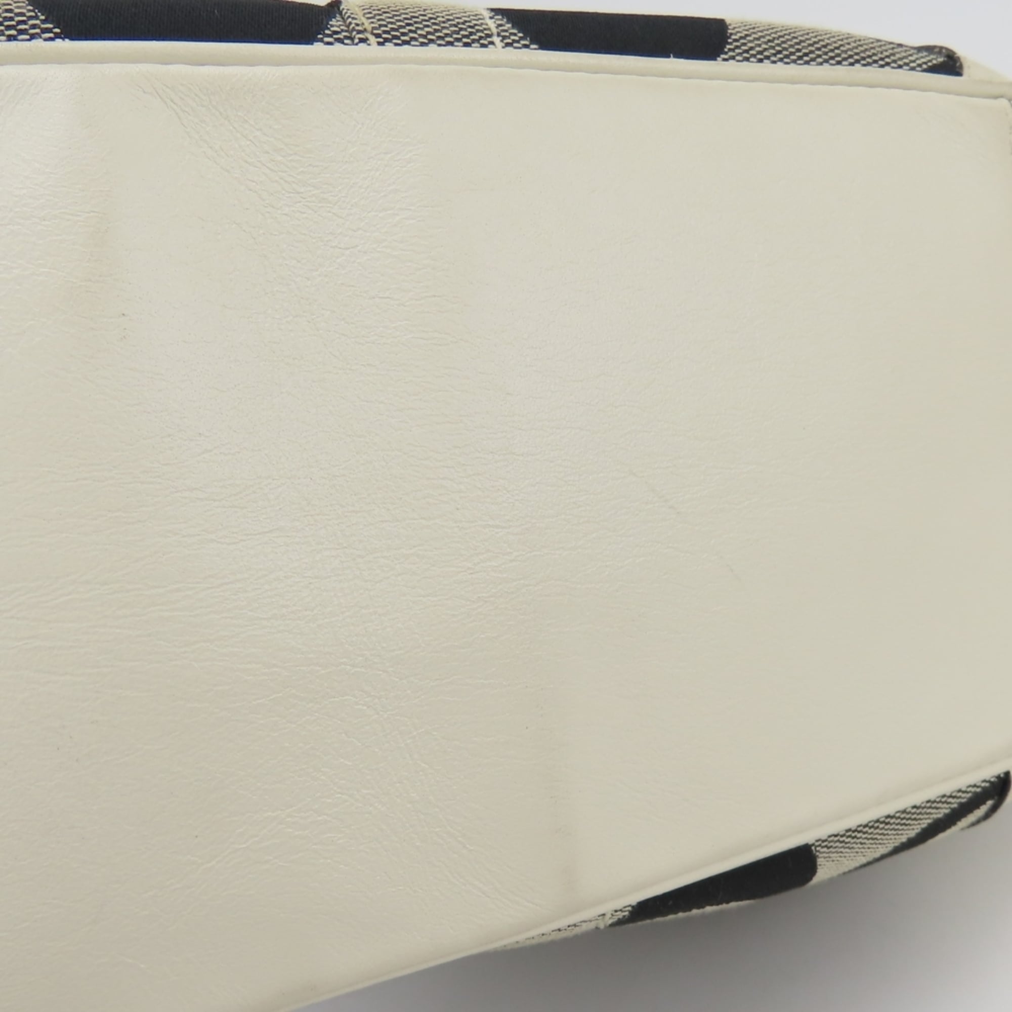 Coach Gray White Canvas Leather Tote Bag (Pre-Owned)