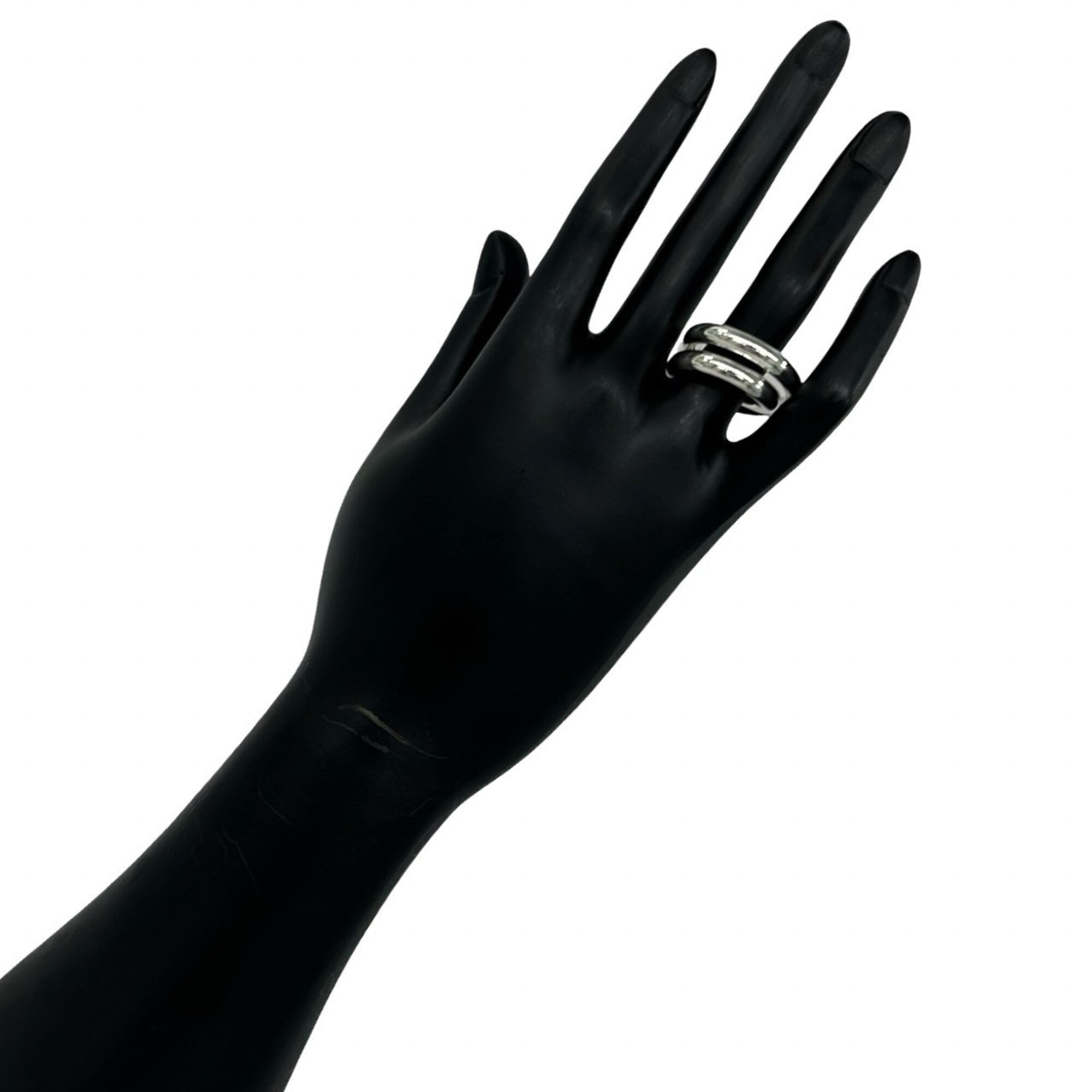 Hermes Silver Silver 925 Band Ring (Pre-Owned)
