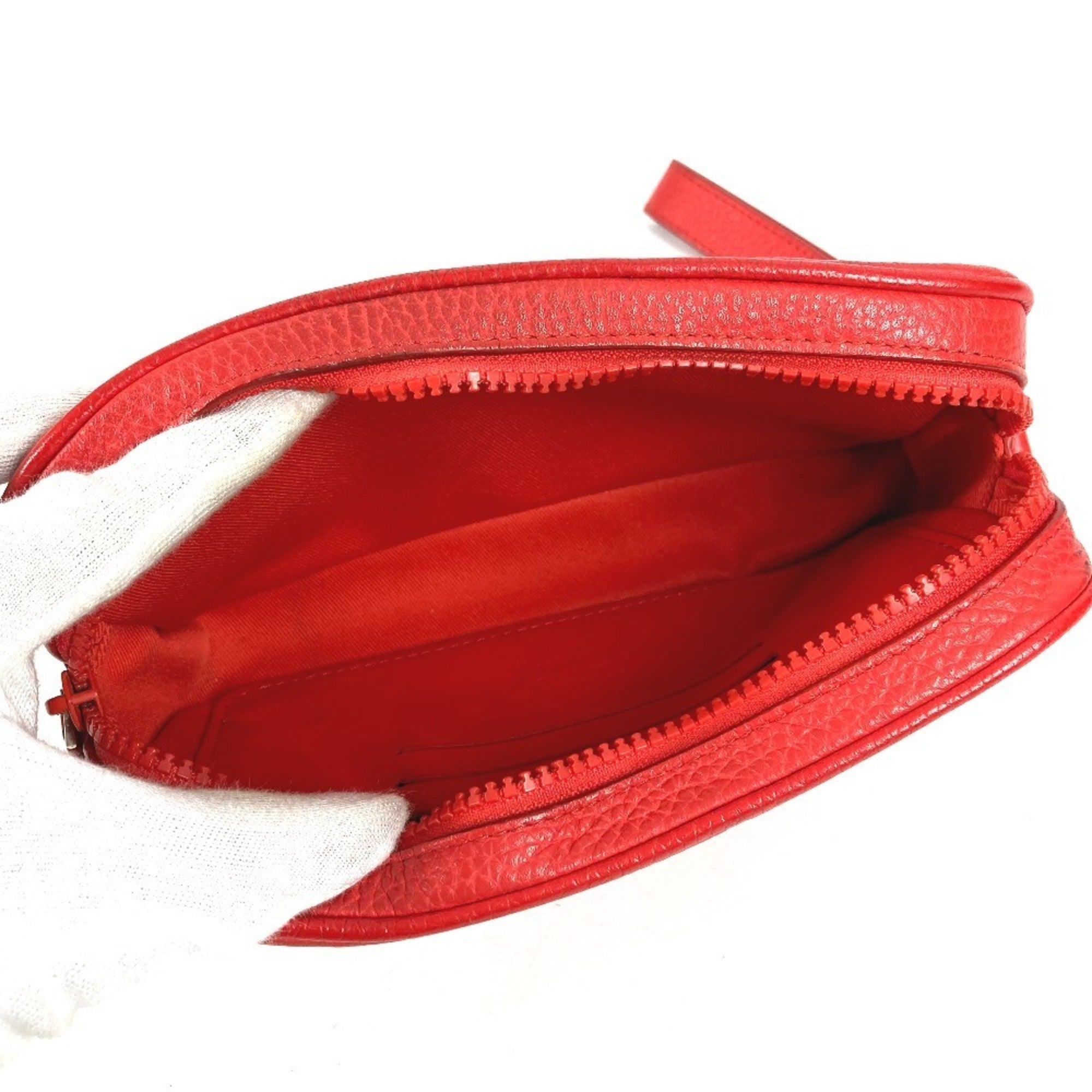 Louis Vuitton Red Color Monogram Empreinte Leather Clutch Bag (Pre-Owned)