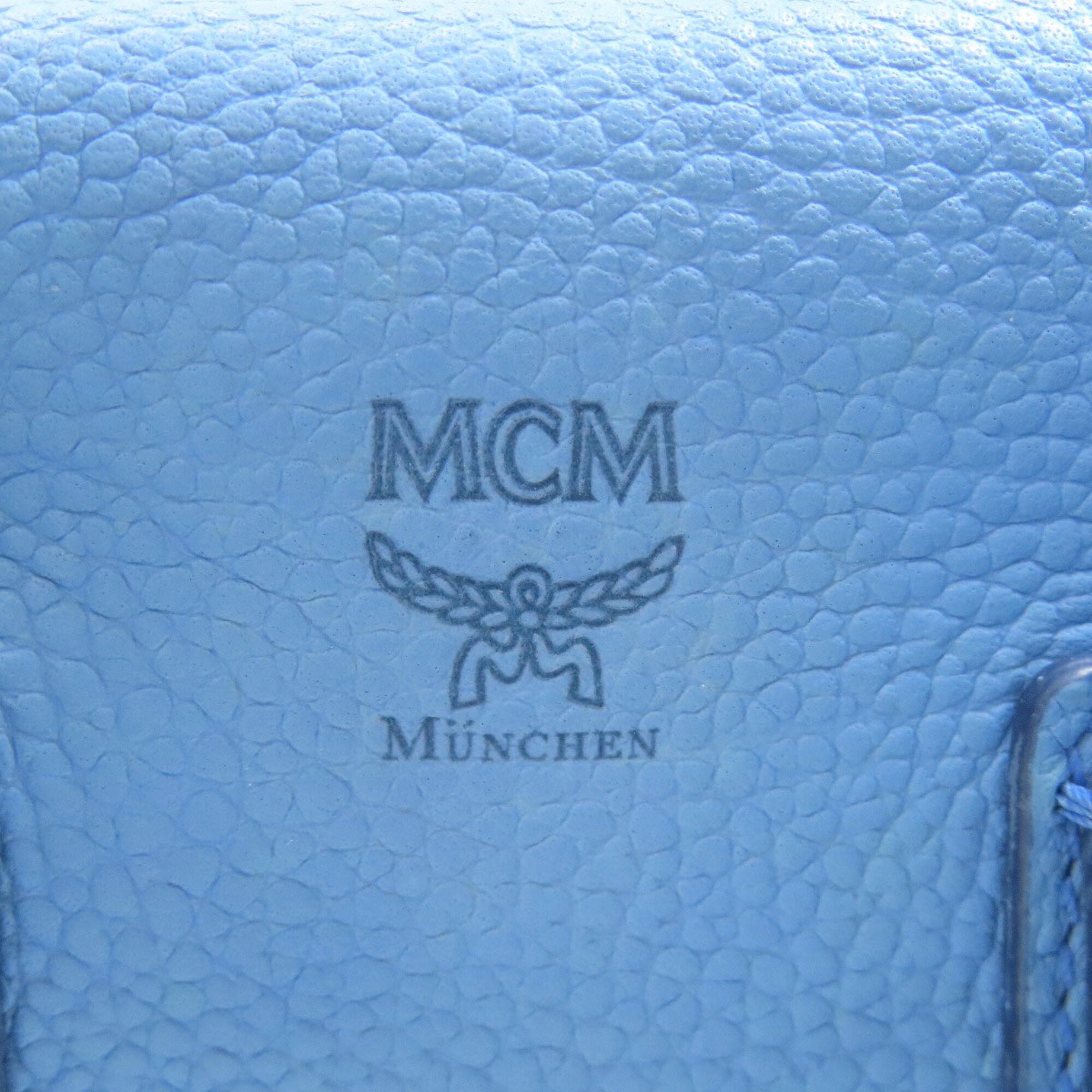 Mcm Light Blue Leather Handbag (Pre-Owned)