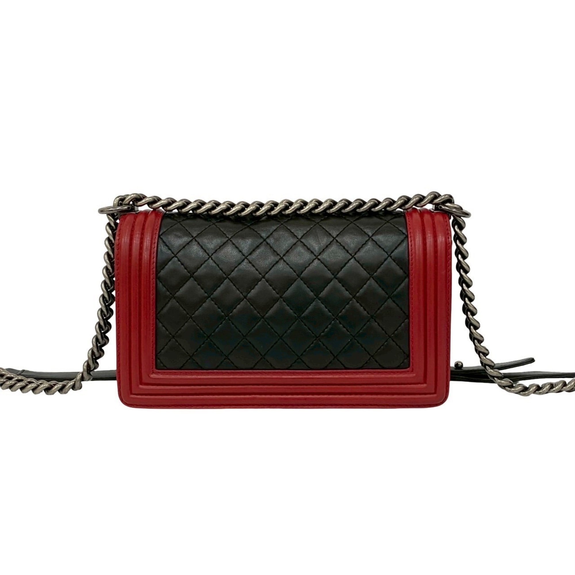 Chanel Black Red Color Leather Shoulder Bag (Pre-Owned)