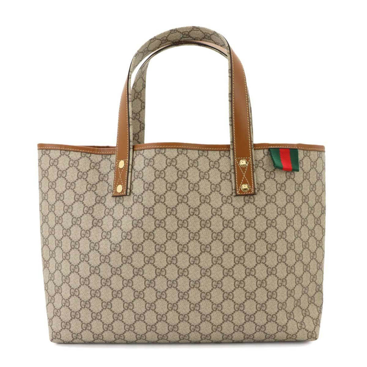 Gucci Beige Brown Gg Supreme Leather Handbag Tote Bag (Pre-Owned)