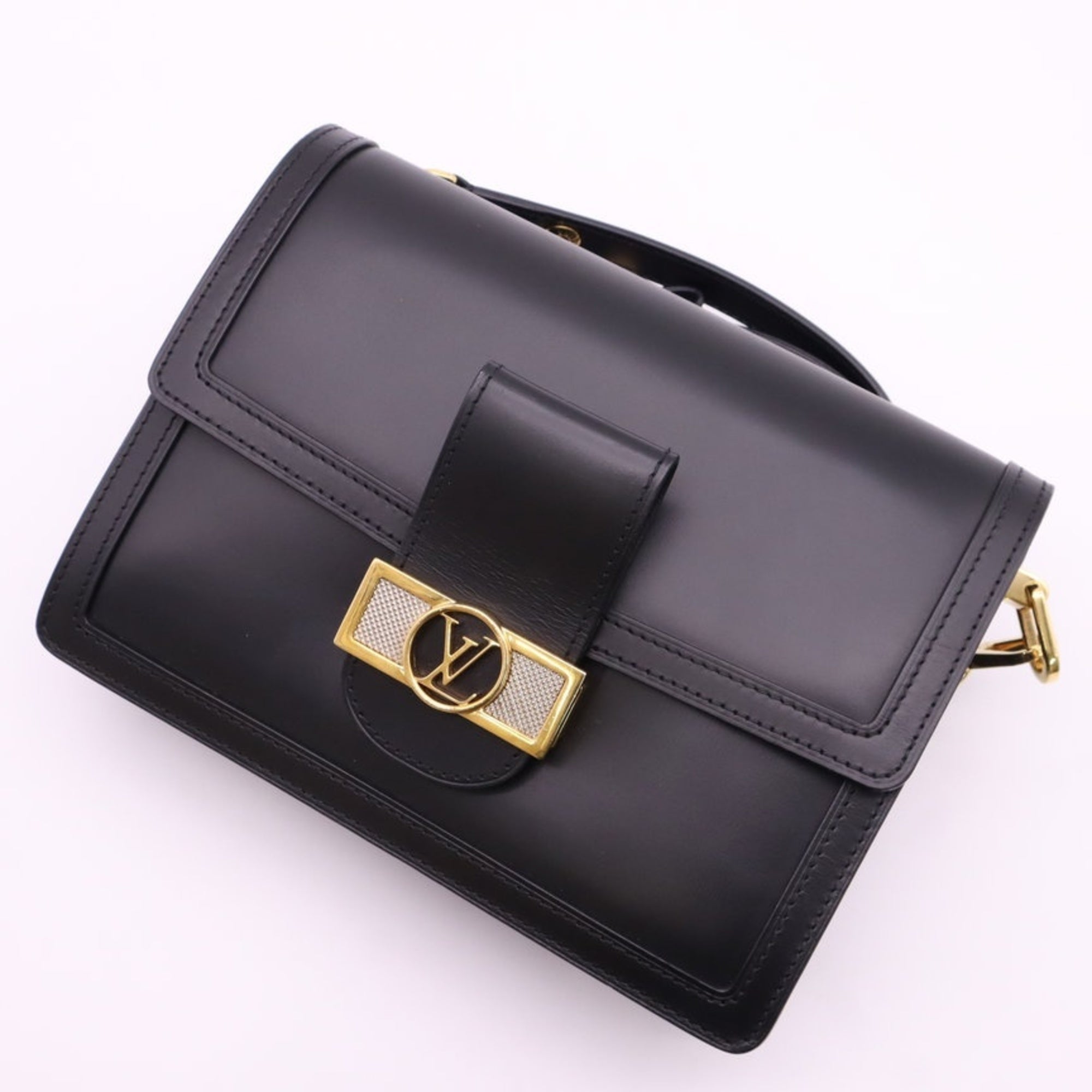 Louis Vuitton Black Leather Shoulder Bag (Pre-Owned)