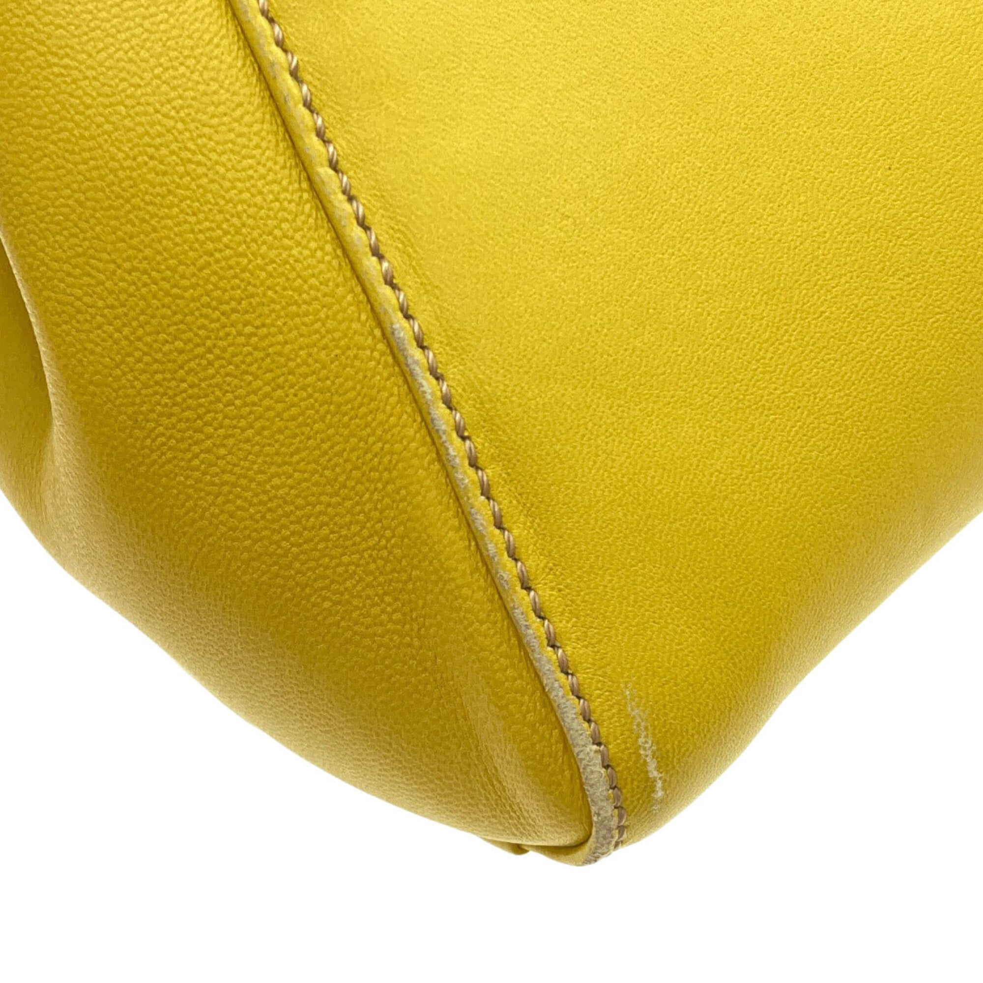 Fendi Blue Yellow Leather Handbag (Pre-Owned)