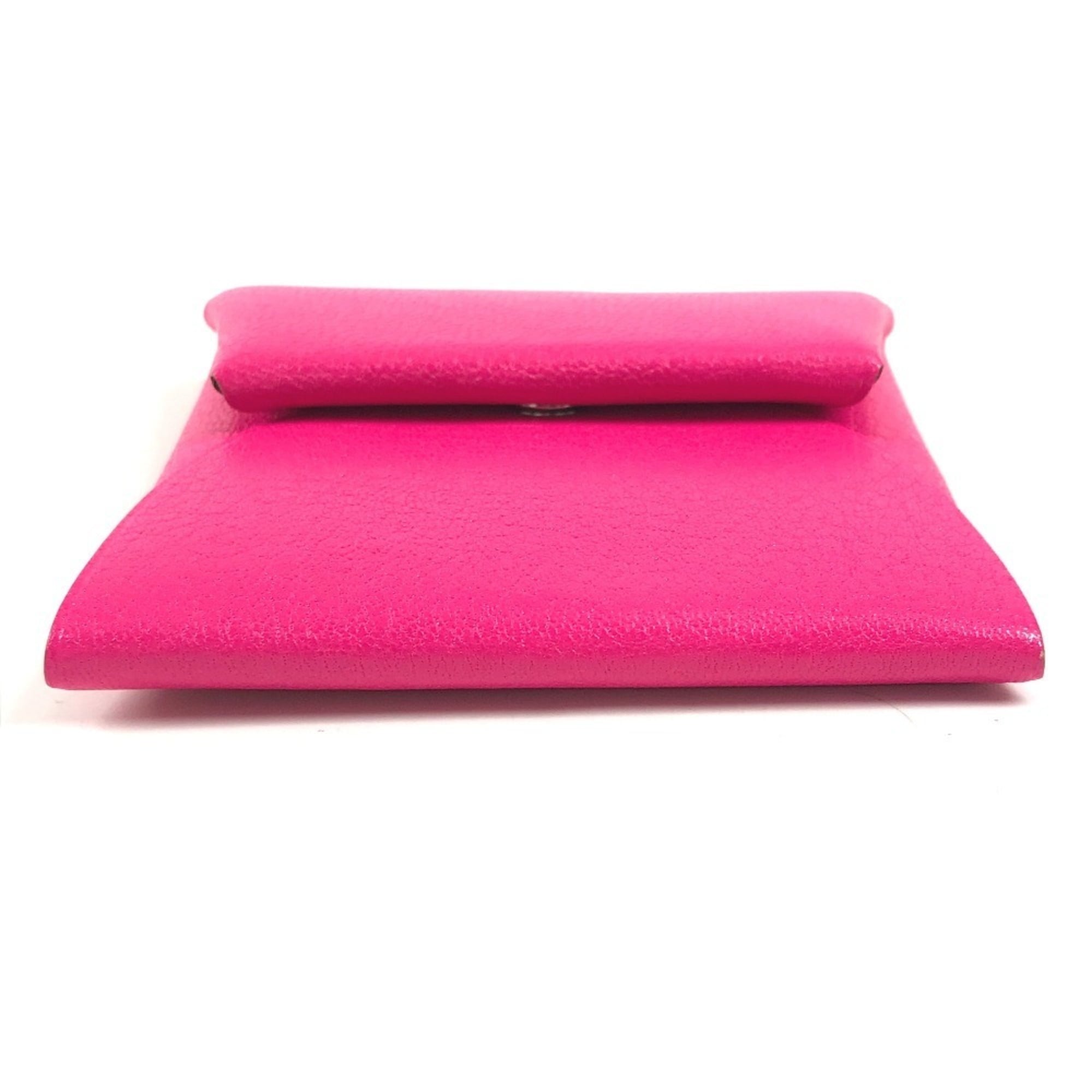 Hermes Pink Leather Coin Purse/Coin Case (Pre-Owned)