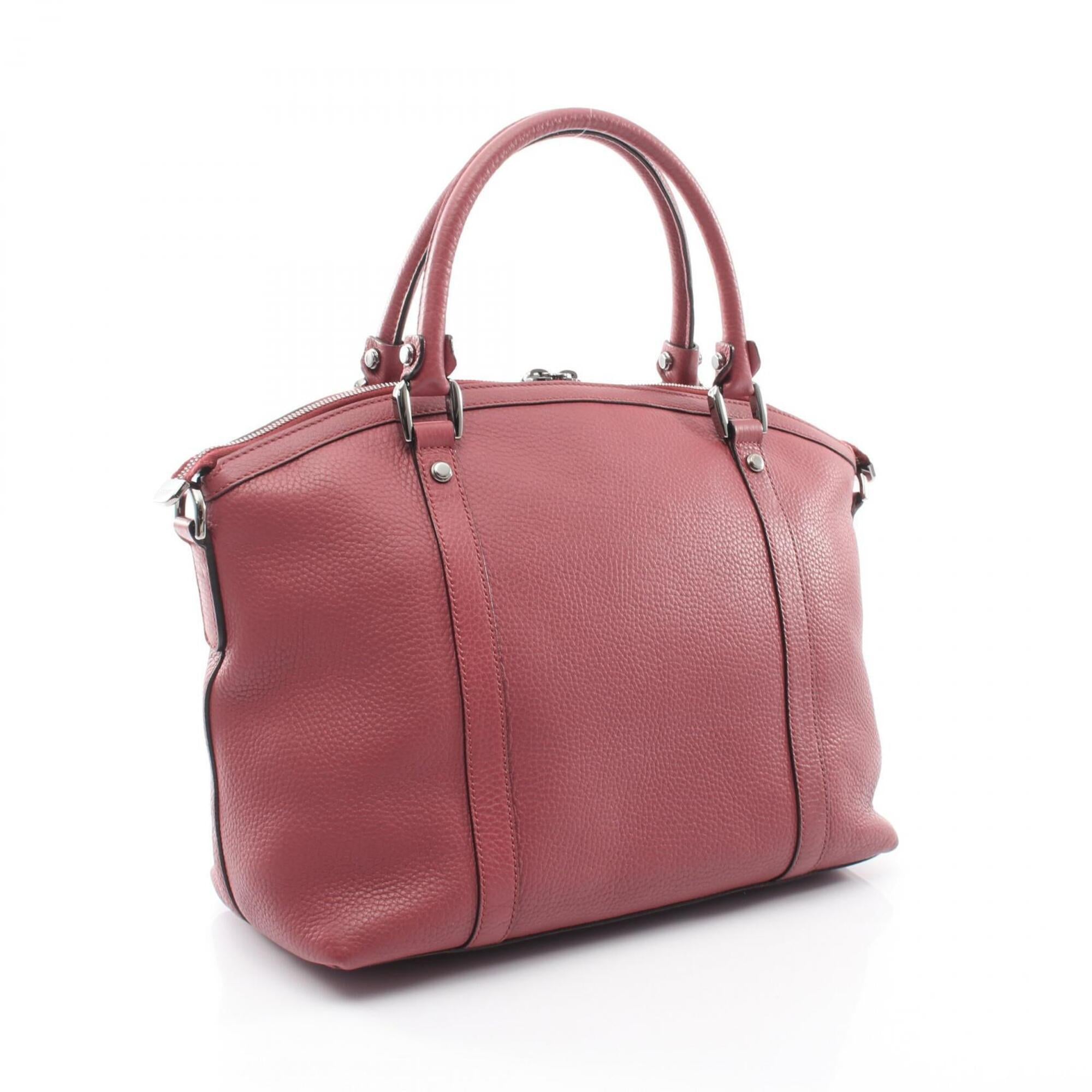 Gucci Bordeaux Leather Handbag Tote Bag (Pre-Owned)