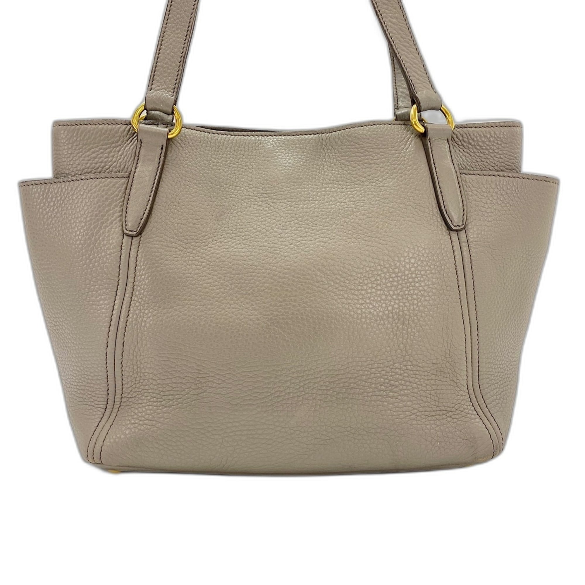 Prada Gray Leather Tote Bag (Pre-Owned)