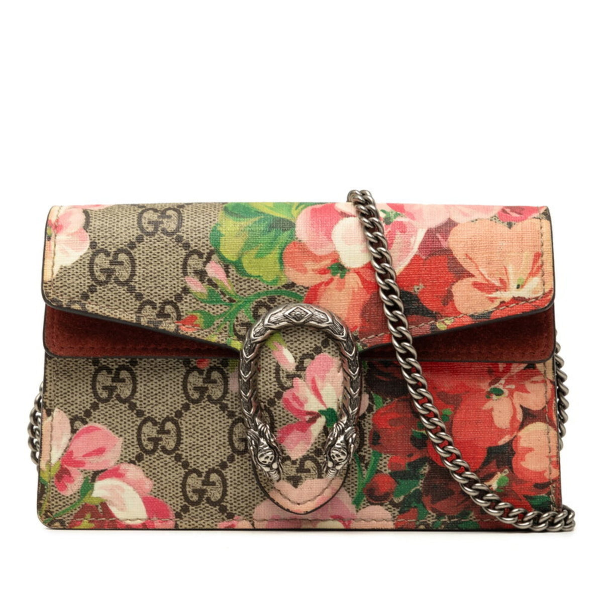 Gucci Gg Blooms Multi-Color Pvc Suede Leather Pochette Shoulder Bag (Pre-Owned)