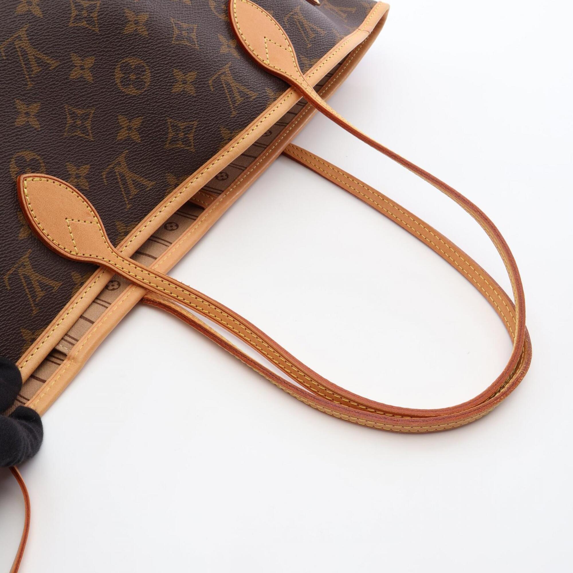 Louis Vuitton Brown Coated Canvas Leather Handbag Tote Bag (Pre-Owned)