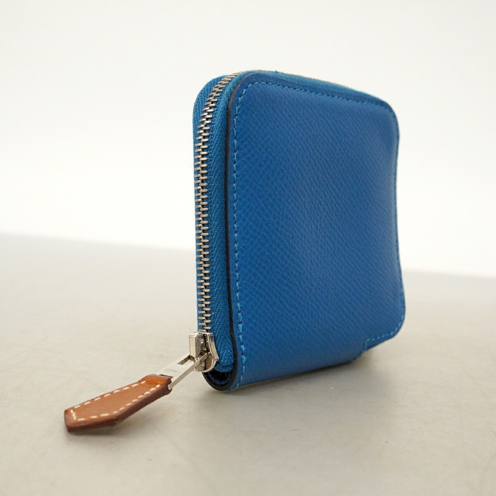 Hermes Blue Leather Coin Purse/Coin Case (Pre-Owned)