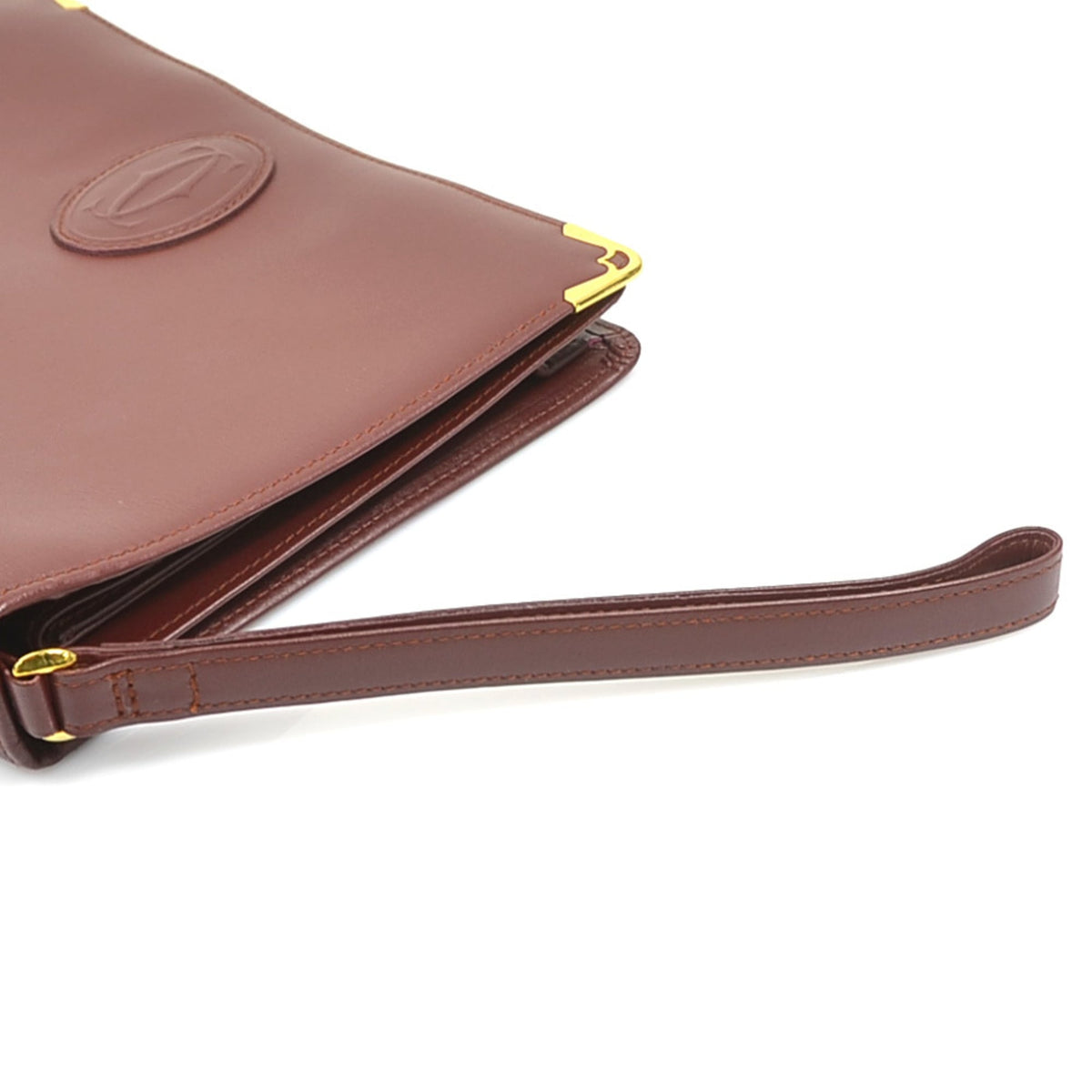 Cartier Burgundy Leather Clutch Bag (Pre-Owned)