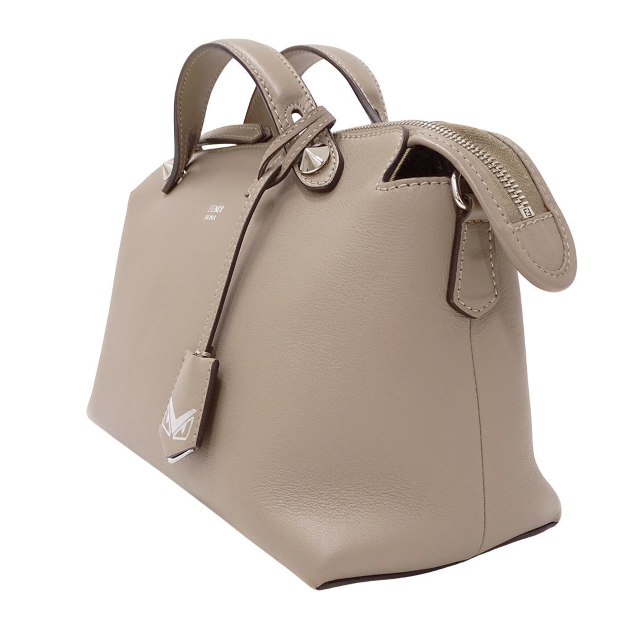 Fendi Grayish Leather Handbag Shoulder Bag (Pre-Owned)