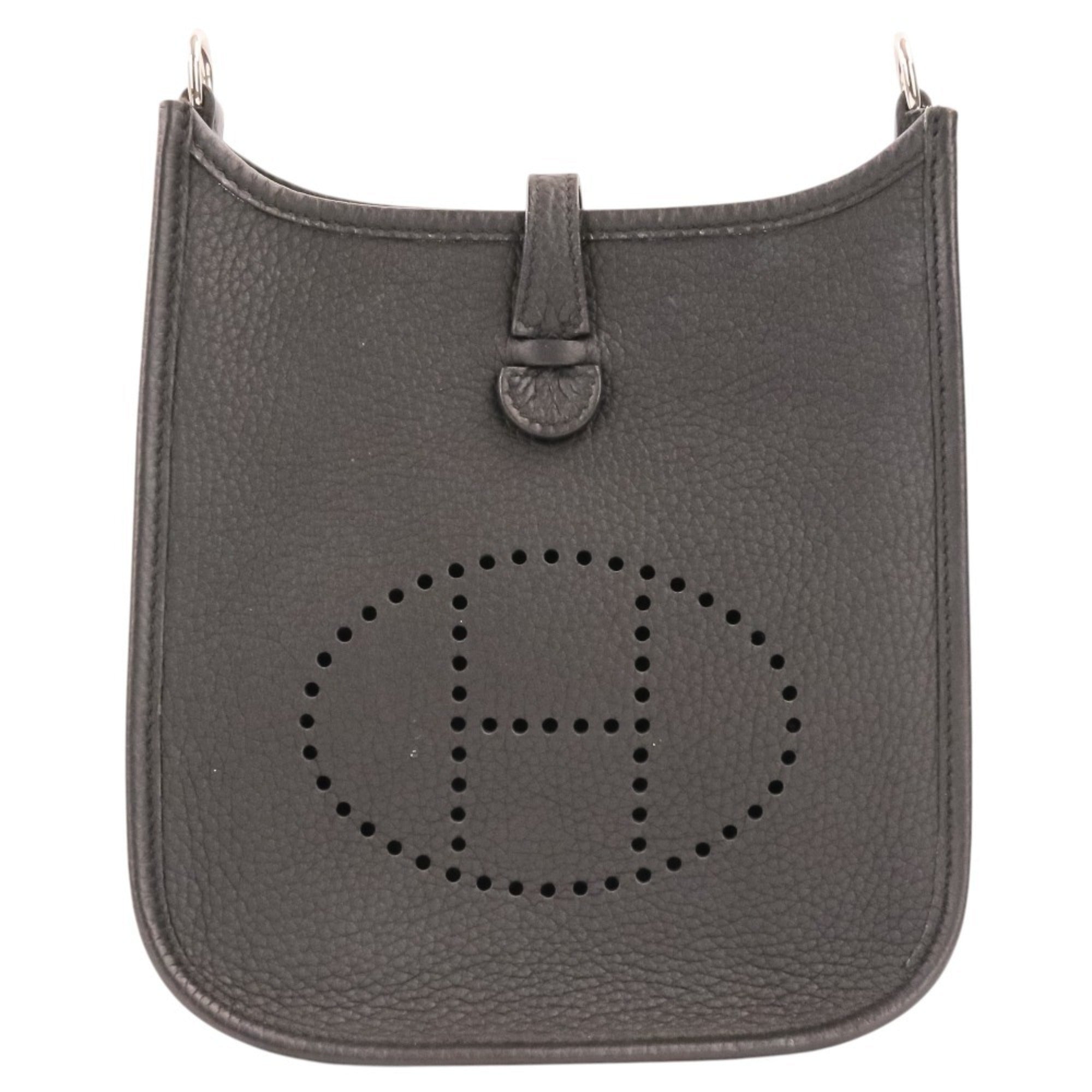 Hermes Black Taurillon Clemence Leather Shoulder Bag (Pre-Owned)