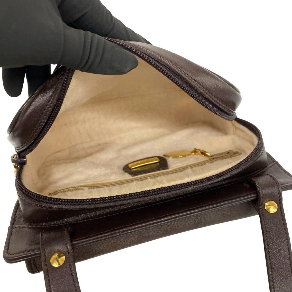 Gucci Brown Leather Pvc Shoulder Bag (Pre-Owned)