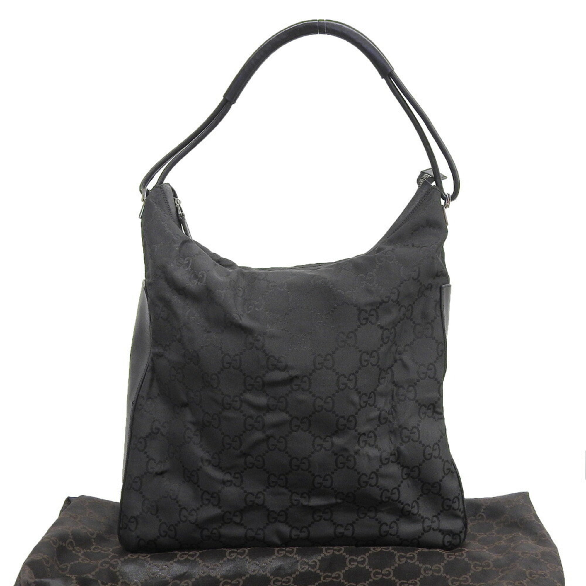 Gucci Black Nylon Leather Shoulder Bag (Pre-Owned)