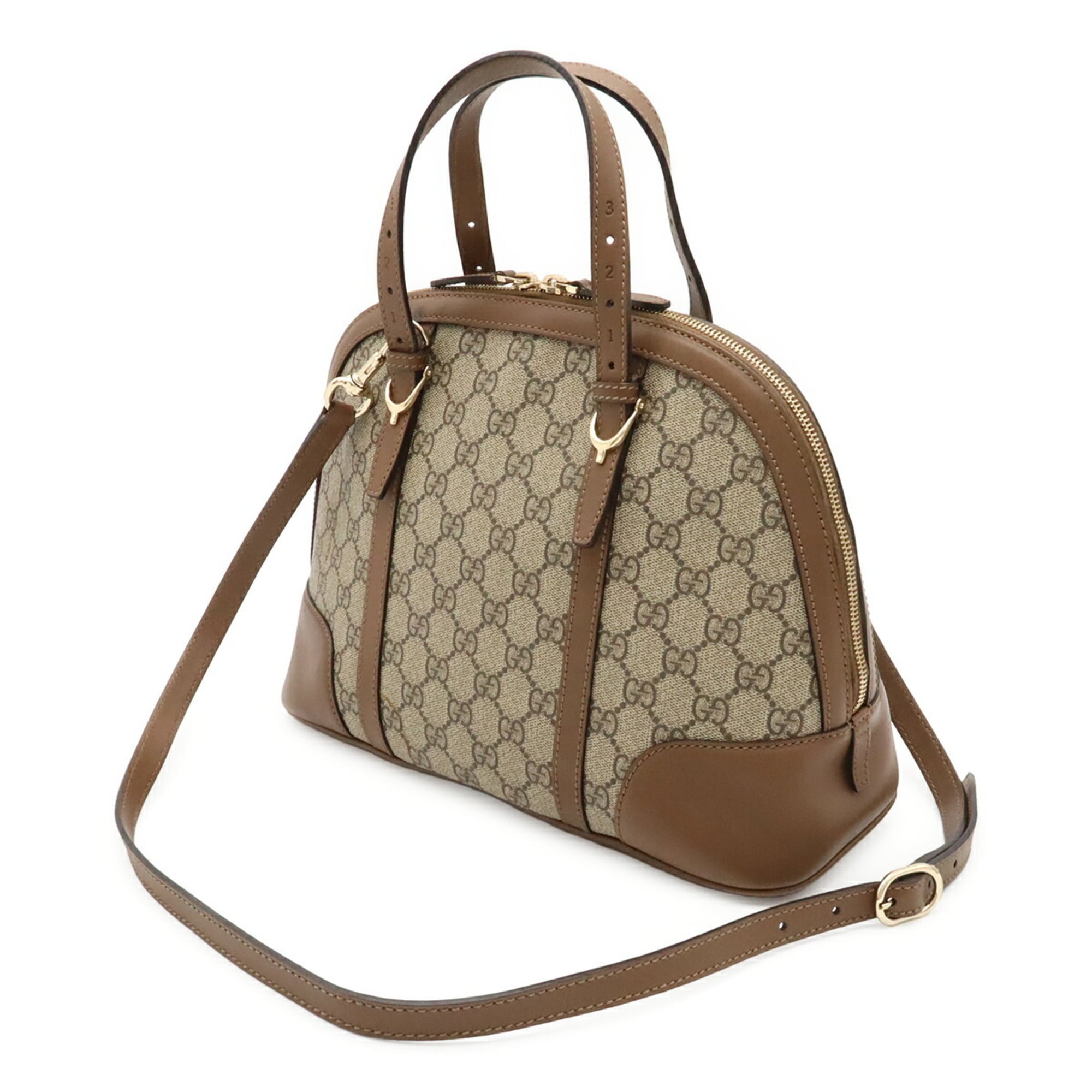 Gucci Beige Brown Gg Supreme Canvas Handbag Shoulder Bag (Pre-Owned)