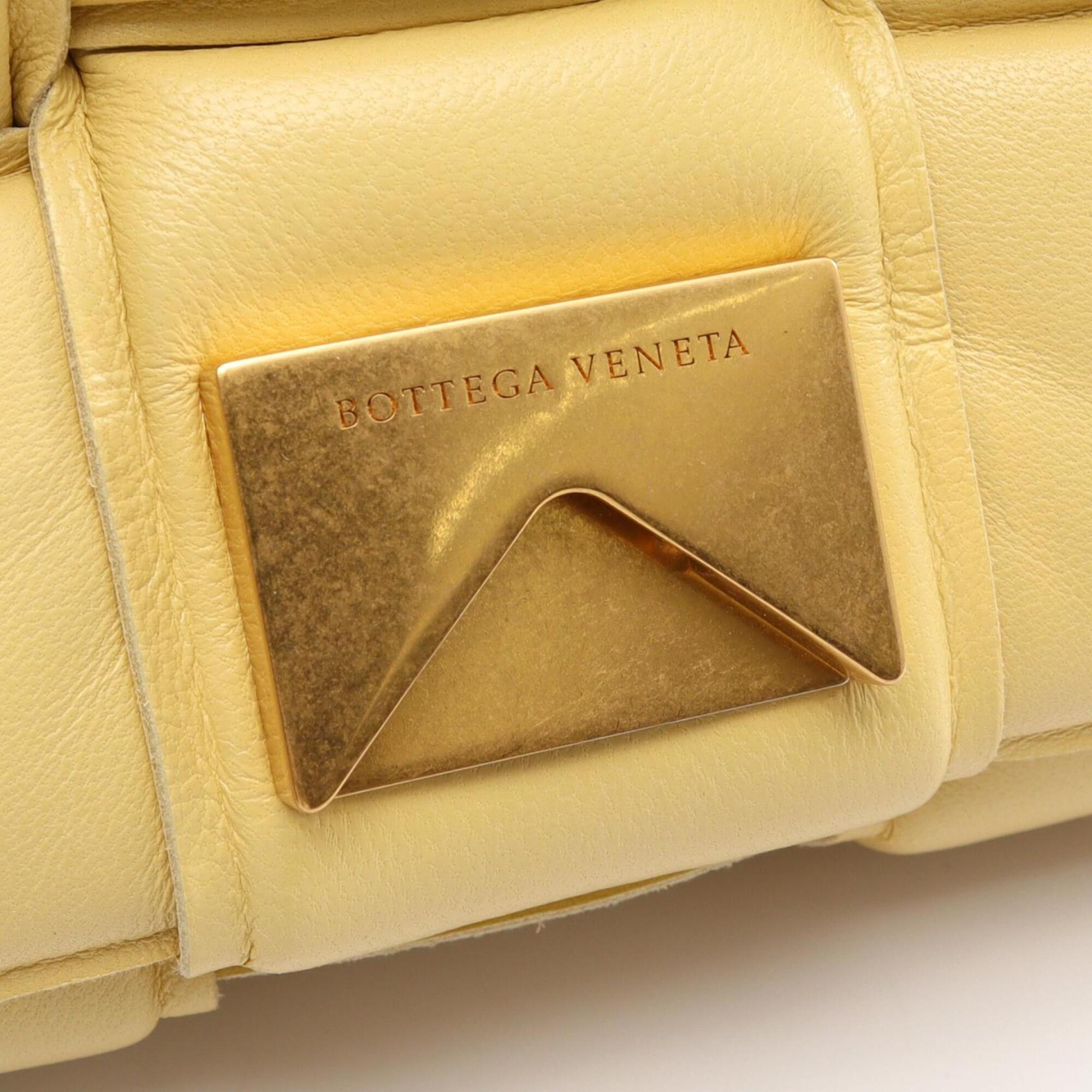 Bottega Veneta Yellow Leather Handbag Shoulder Bag (Pre-Owned)