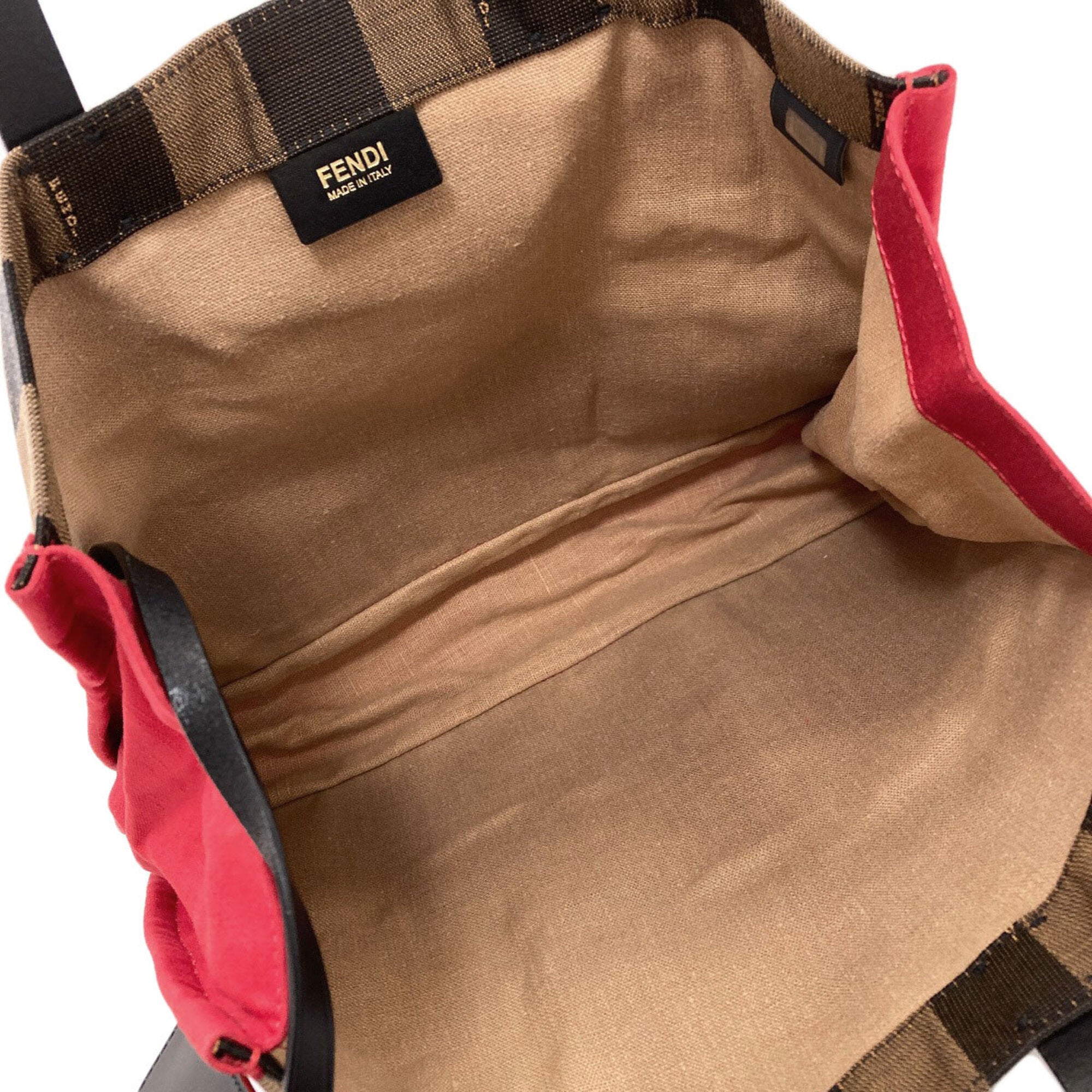 Fendi Black Brown Canvas Handbag Pouch (Pre-Owned)