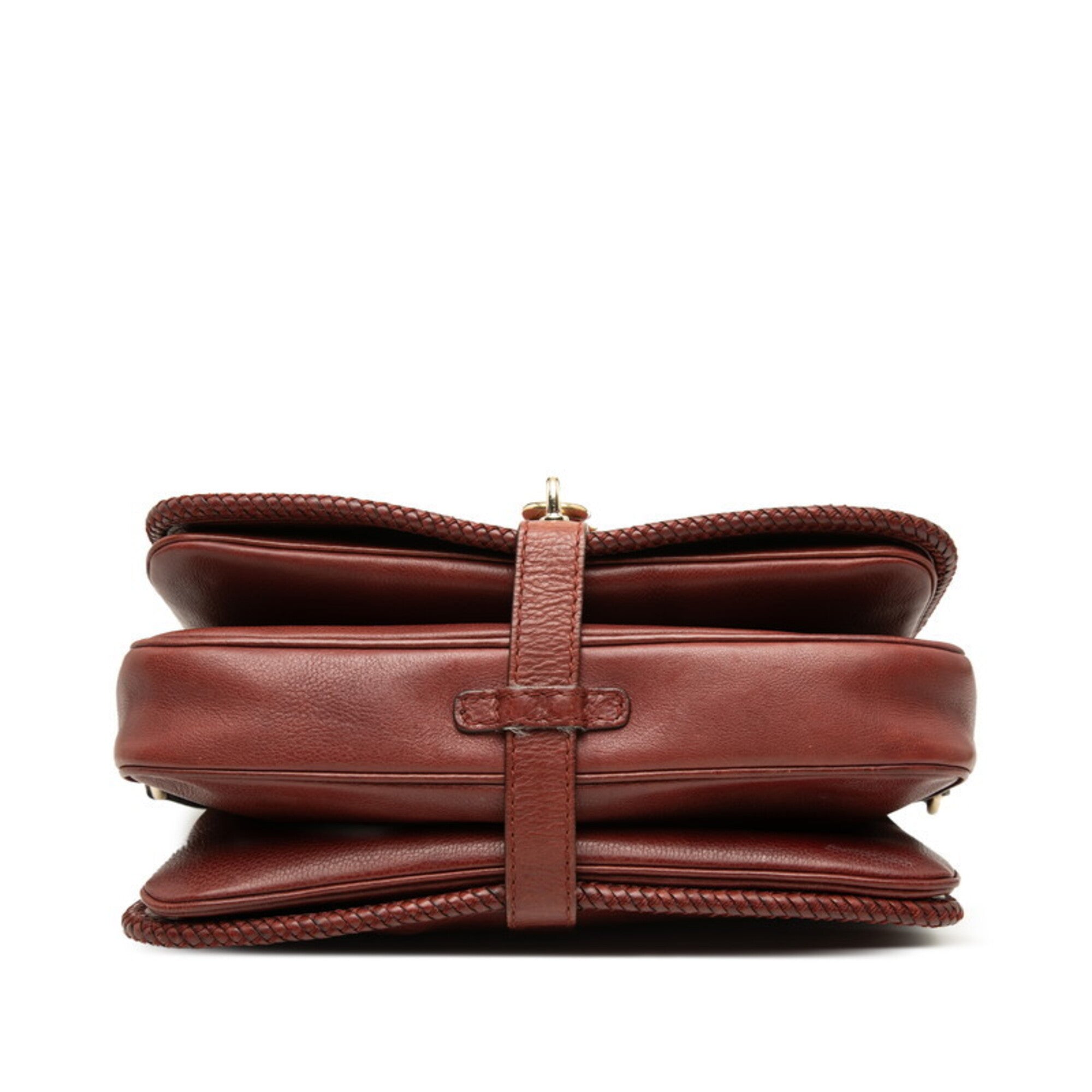 Gucci Bordeaux Brown Leather Shoulder Bag (Pre-Owned)