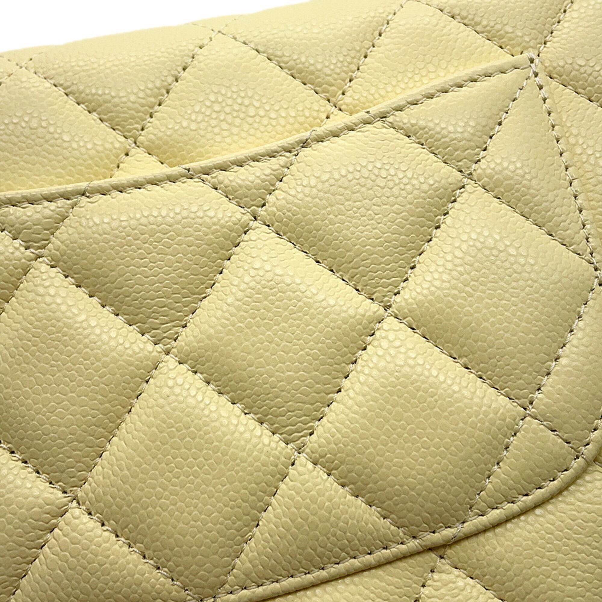 Chanel Yellow Grained Calfskin Handbag (Pre-Owned)