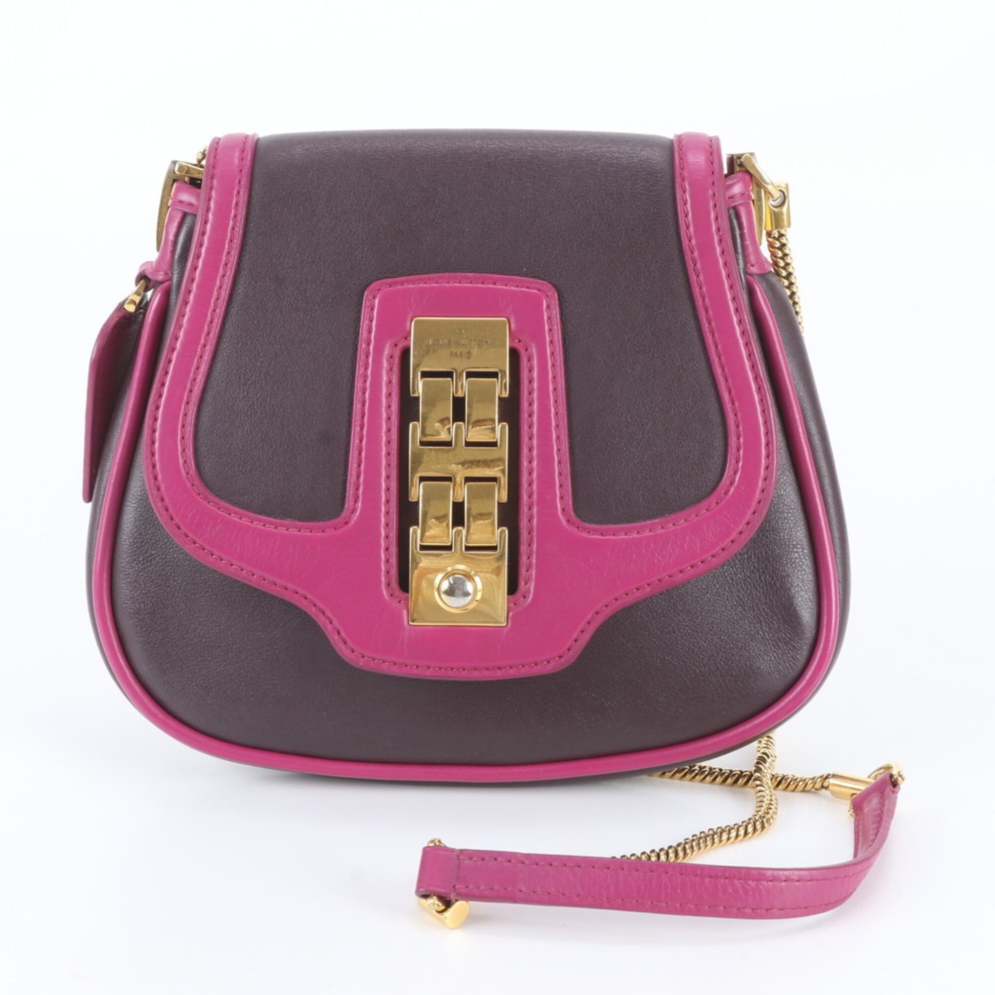 Louis Vuitton Prune Leather Shoulder Bag (Pre-Owned)
