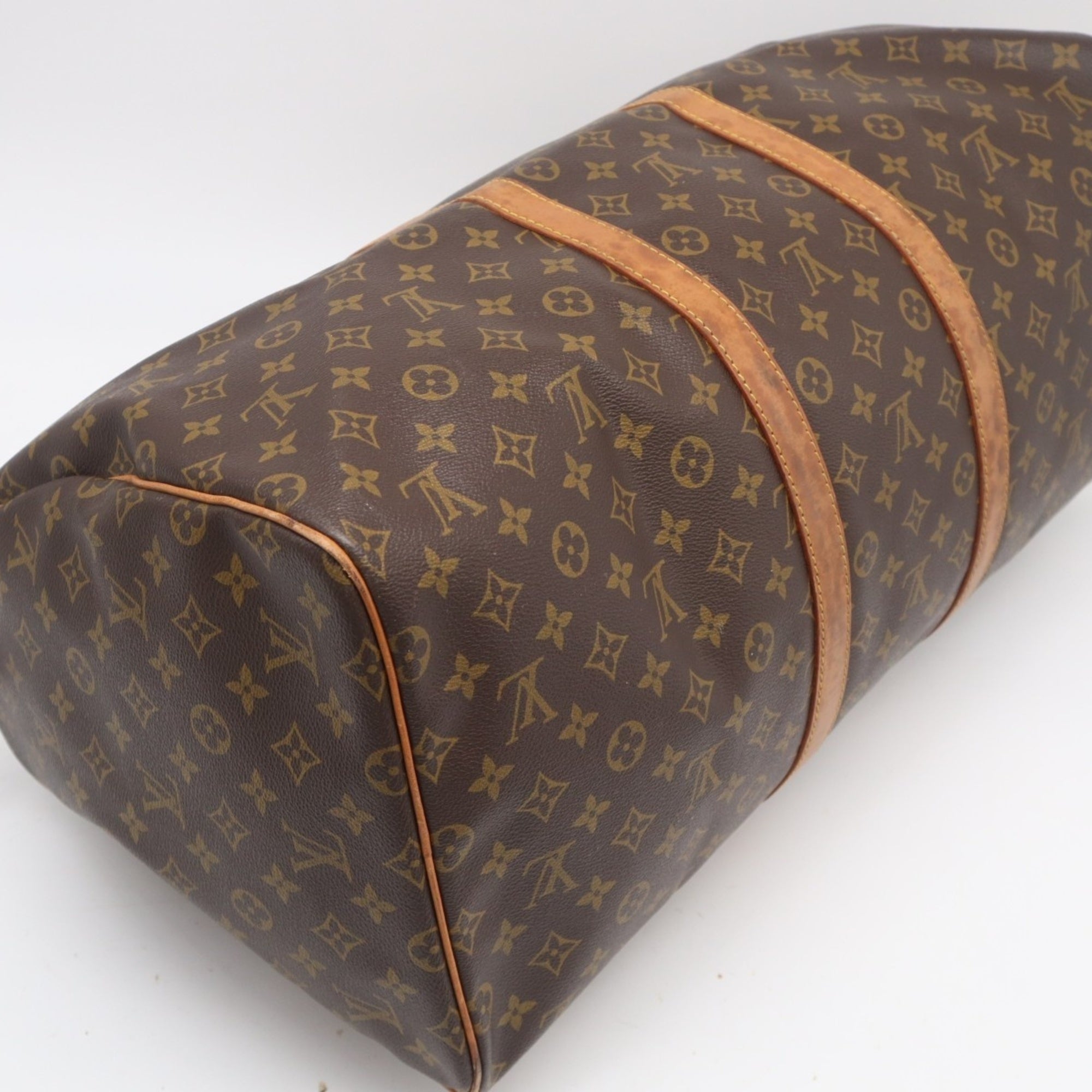 Louis Vuitton Monogram Brown Coated Canvas Leather Boston Bag (Pre-Owned)