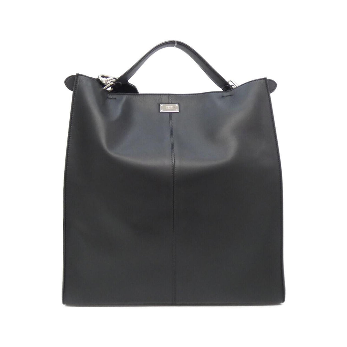Fendi Peekaboo Black White Canvas Leather Handbag (Pre-Owned)