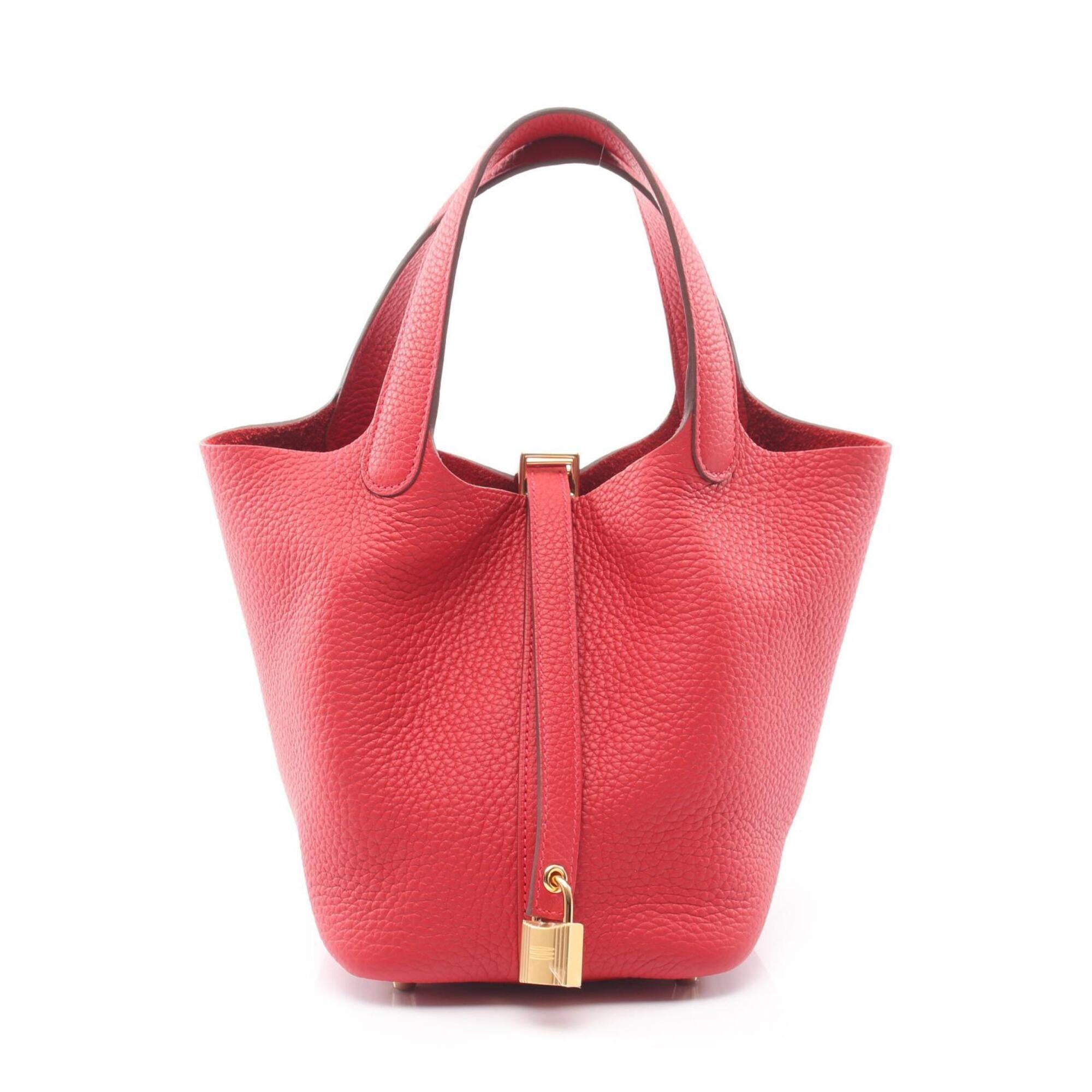 Hermes Red Color Vermilion Taurillon Clemence Leather Leather Handbag (Pre-Owned)