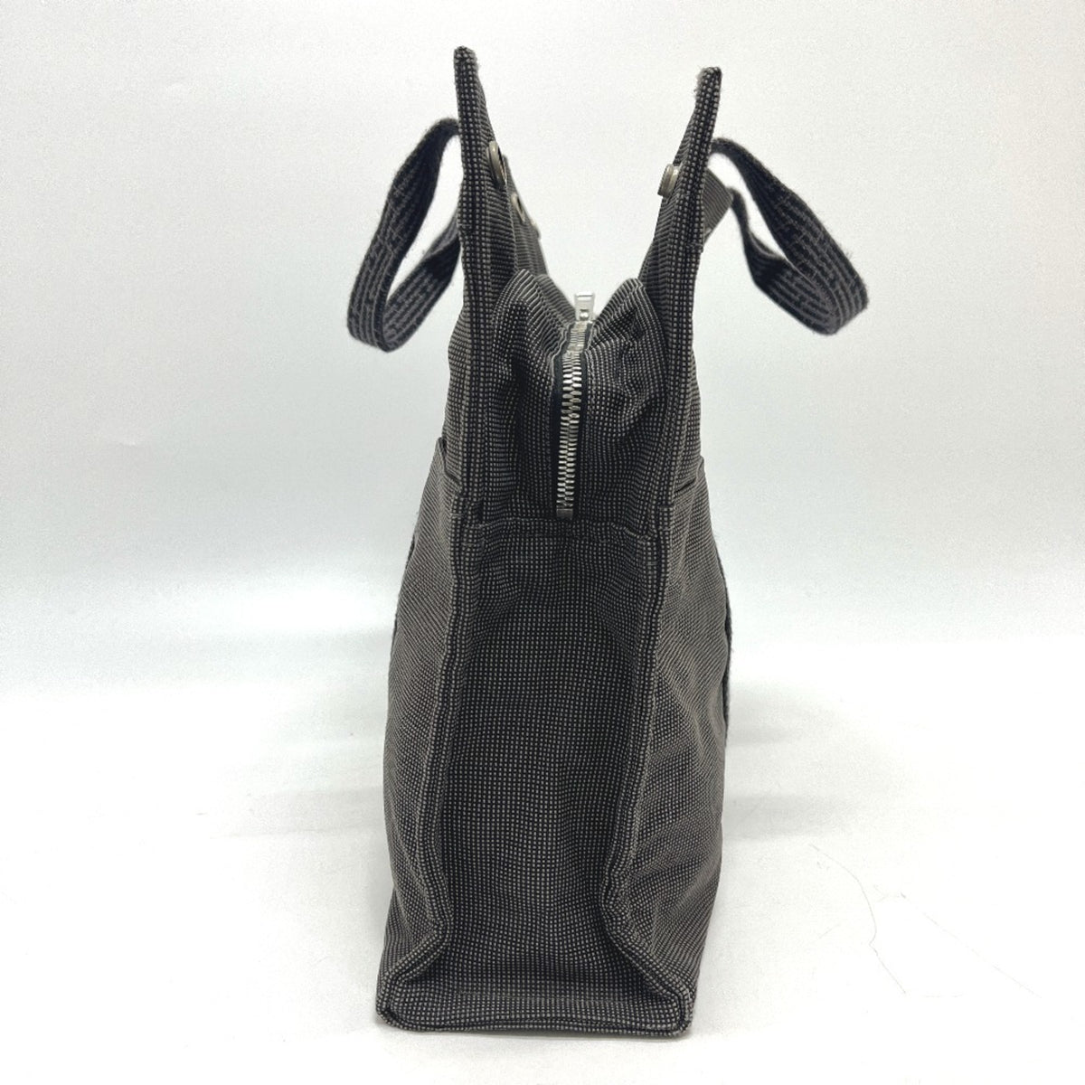Hermes Gray Canvas Handbag Tote Bag (Pre-Owned)