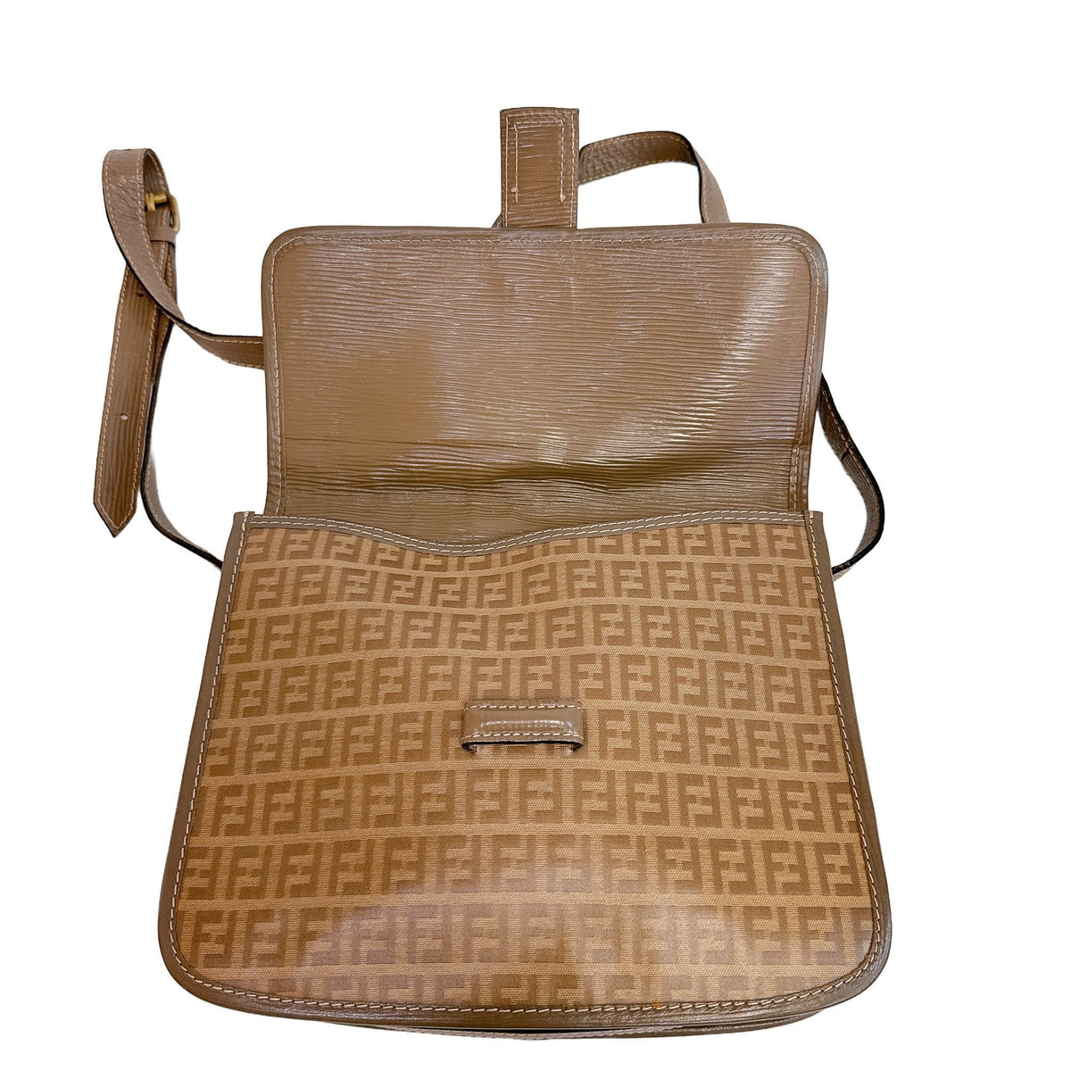 Fendi Beige Pvc Pochette Shoulder Bag (Pre-Owned)