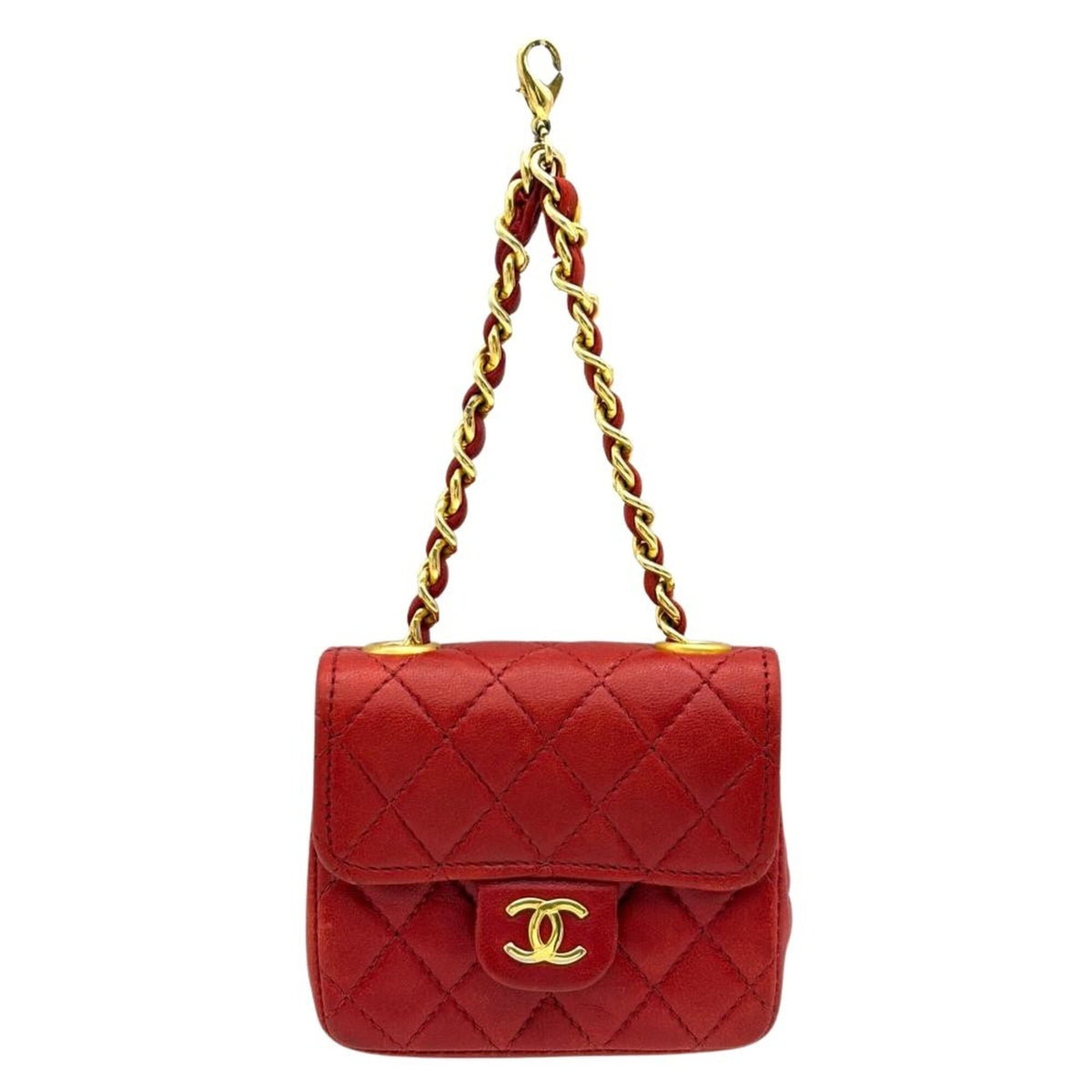 Chanel Matelasse Red Color Leather Handbag (Pre-Owned)