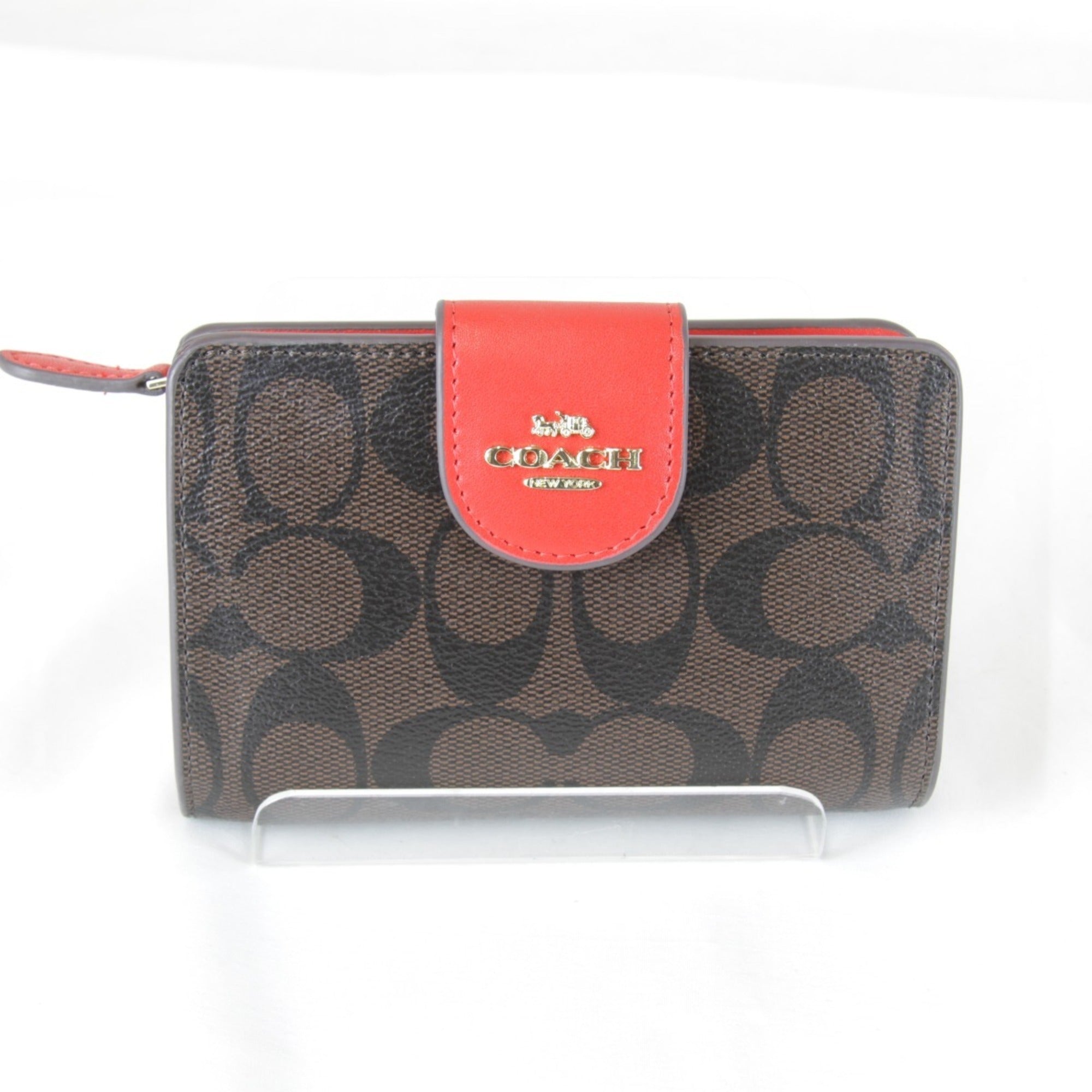 Coach Brown Pvc Leather Wallet (Bi-Fold) (Pre-Owned)