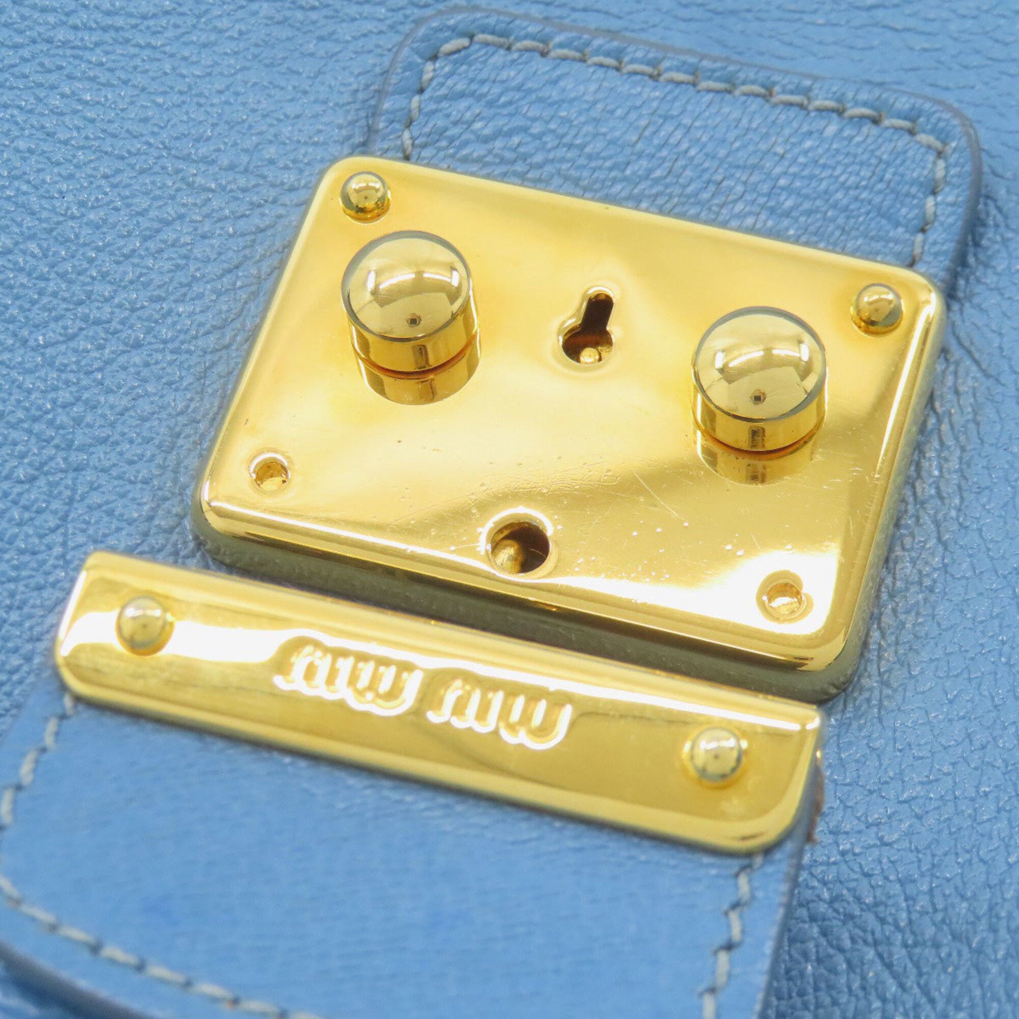 Miu Miu Light Blue Leather Handbag (Pre-Owned)
