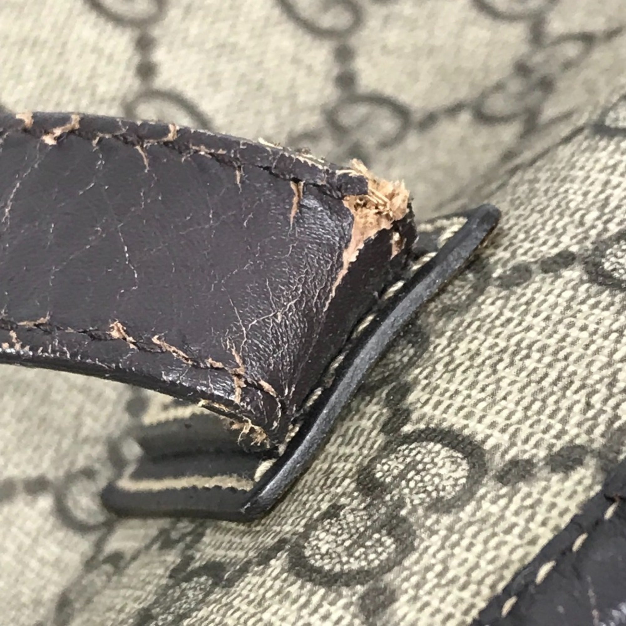 Gucci Beige Dark Brown Gg Supreme Leather Shoulder Bag Tote Bag (Pre-Owned)