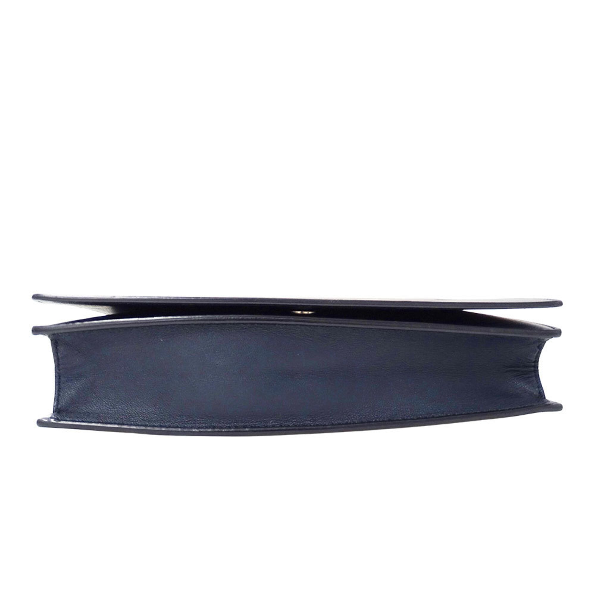 Celine Bordeaux Navy Leather Handbag Shoulder Bag (Pre-Owned)