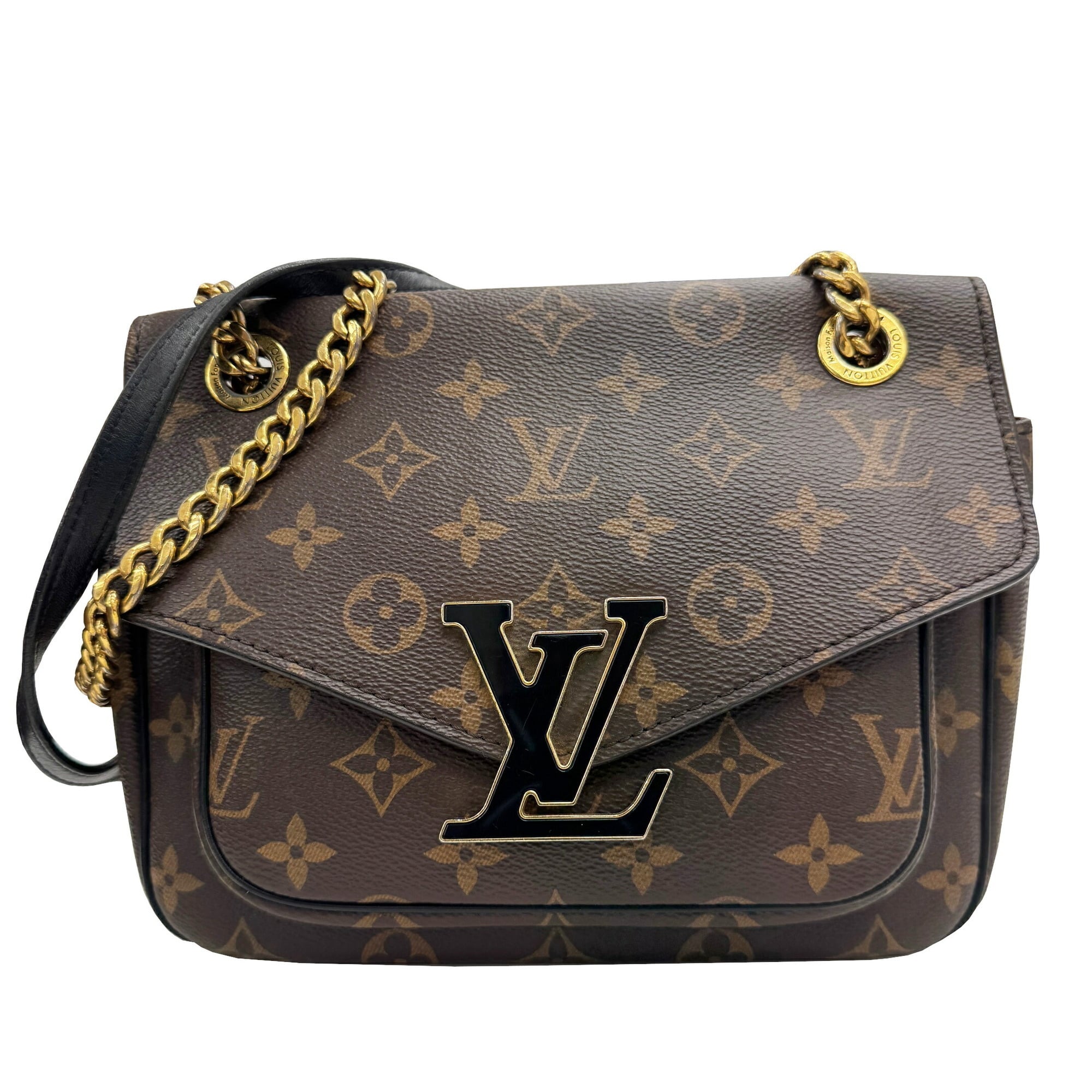 Louis Vuitton Monogram Black Brown Monogram Leather Shoulder Bag (Pre-Owned)