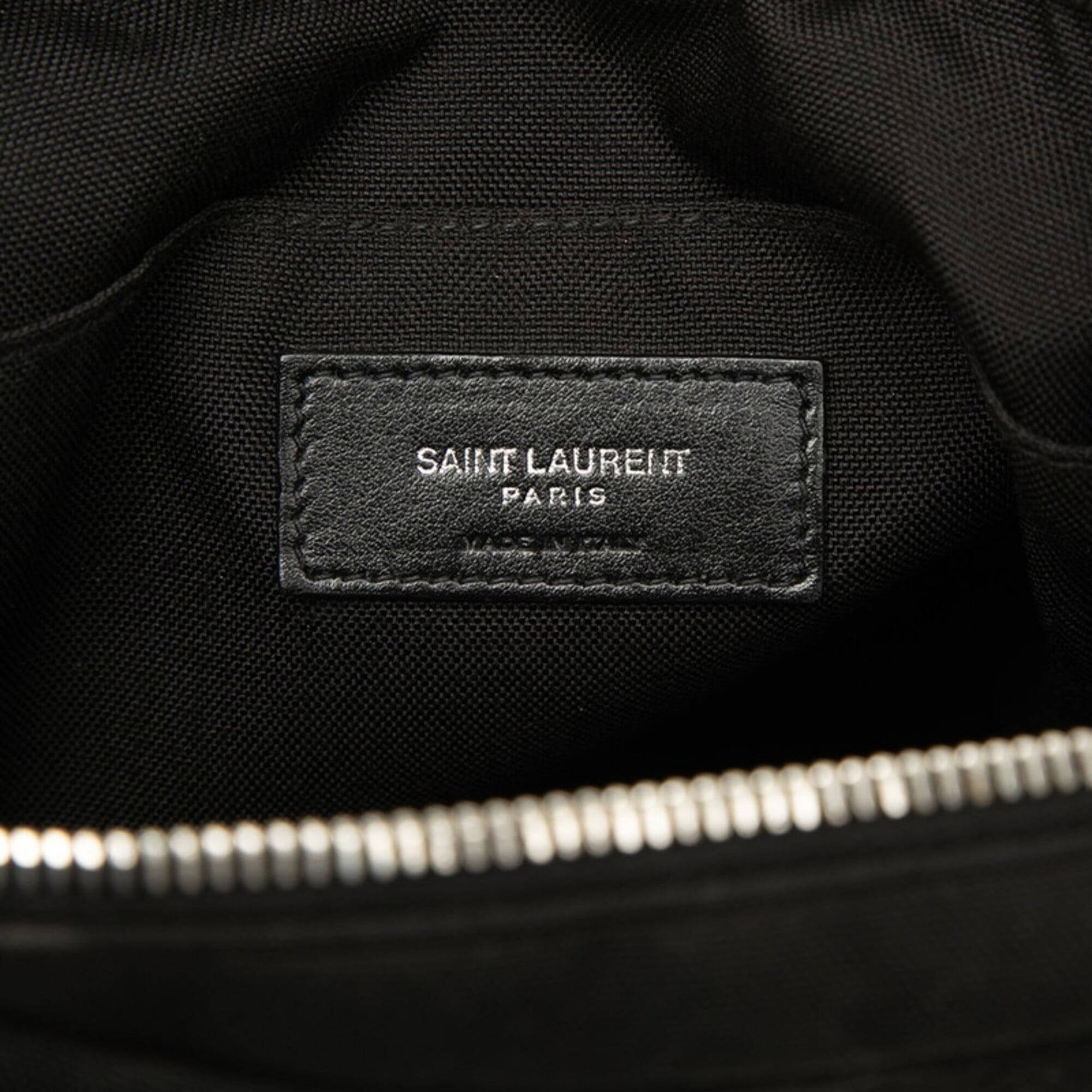 Saint Laurent Black Canvas Leather Shoulder Bag (Pre-Owned)