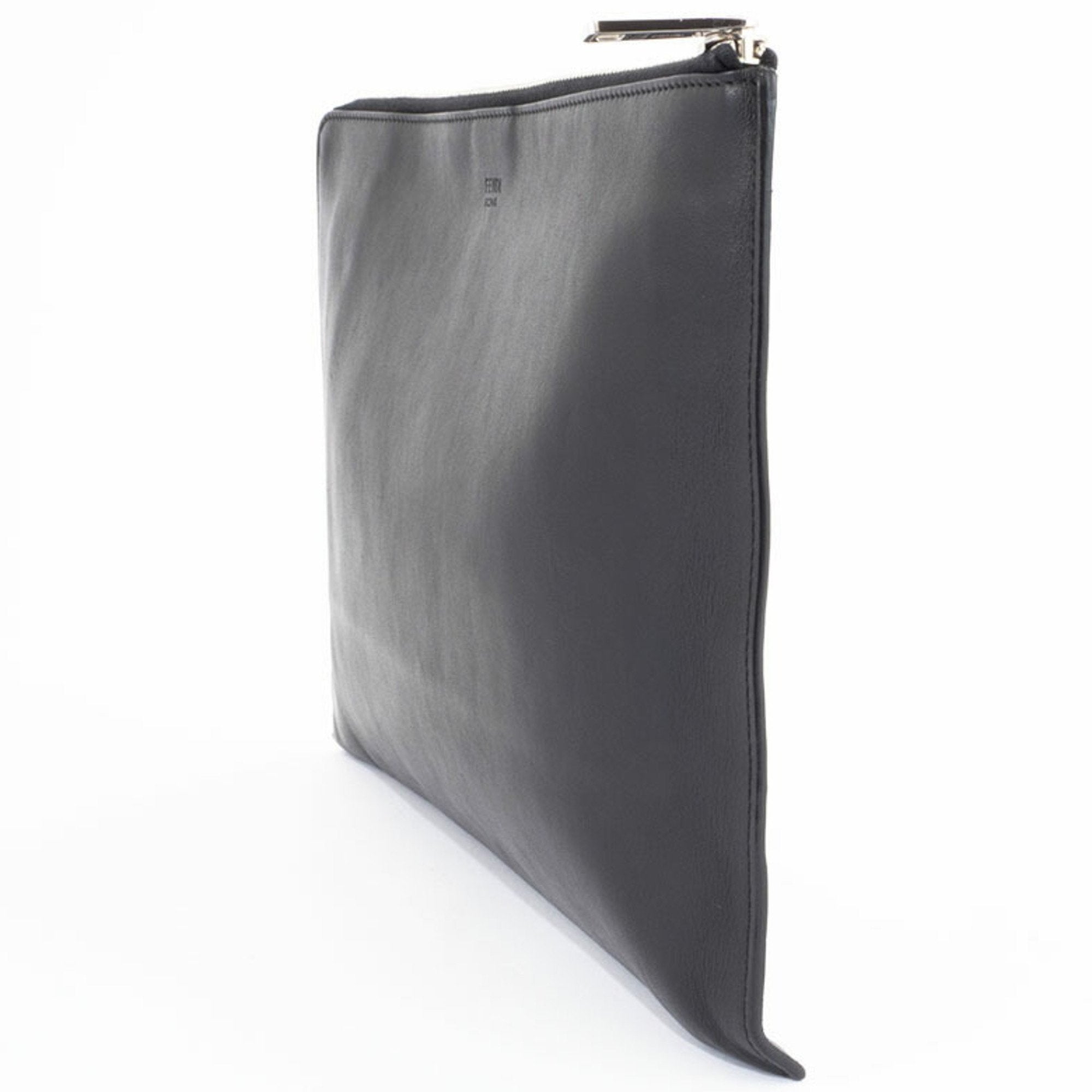 Fendi Black Leather Clutch Bag (Pre-Owned)