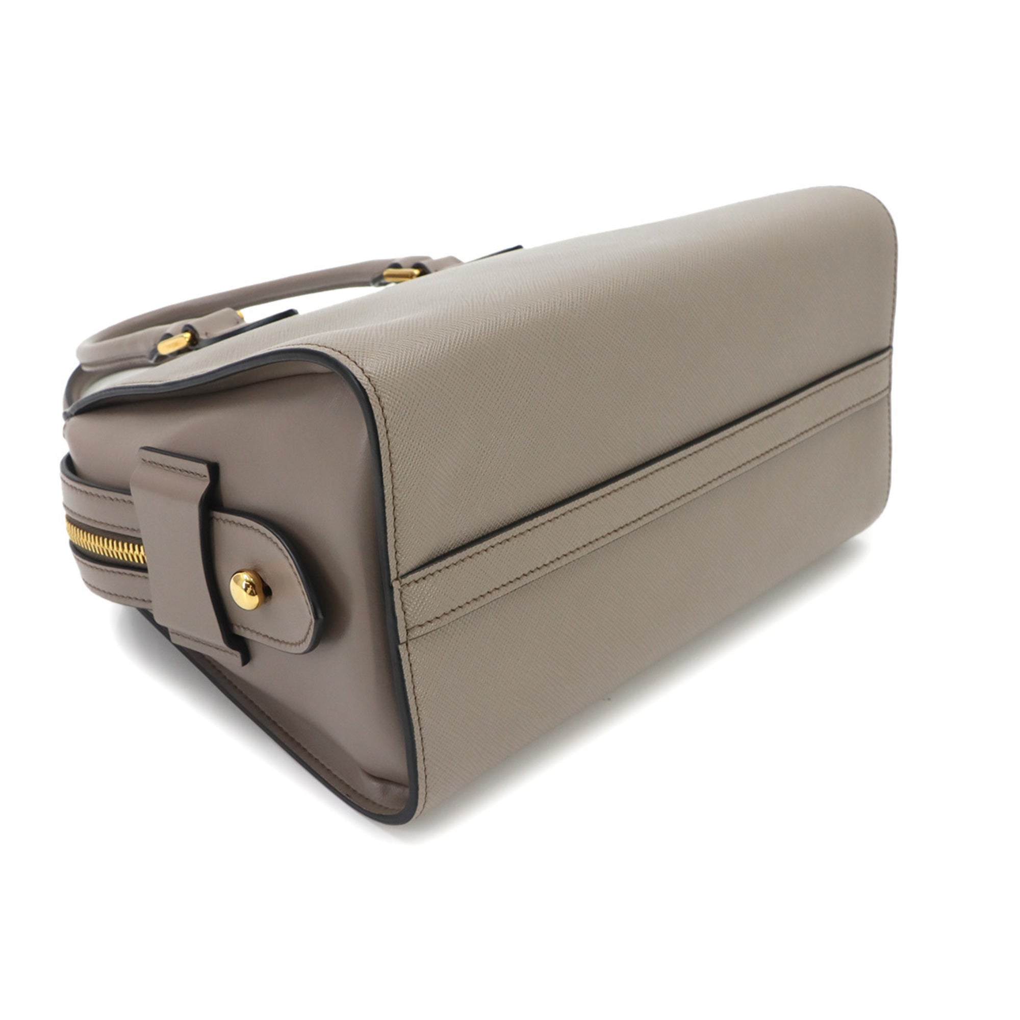 Prada Gray Saffiano Metal Handbag Shoulder Bag (Pre-Owned)
